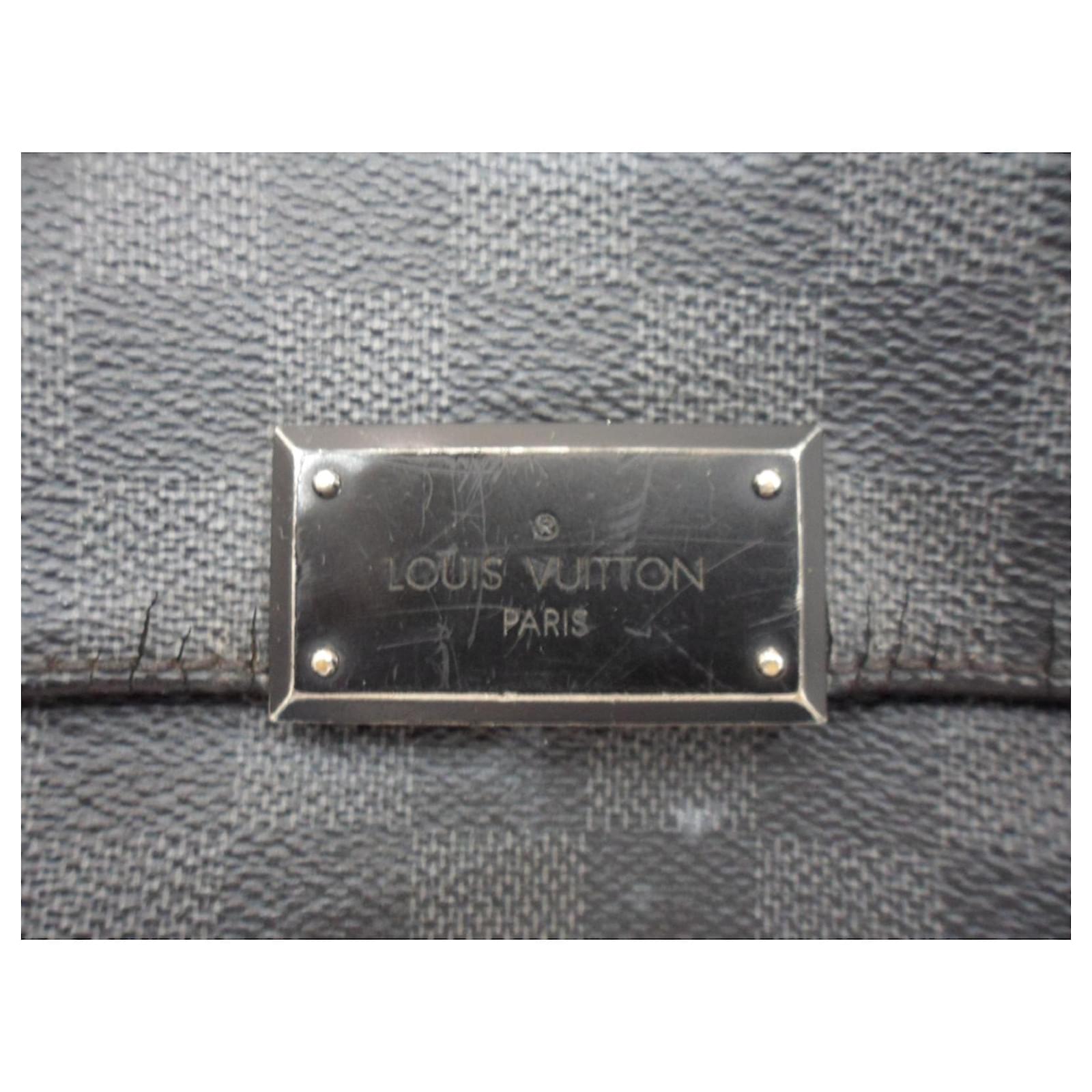 Louis Vuitton Messenger District GM damier Blue Grey Leather Cloth  ref.42114 - Joli Closet