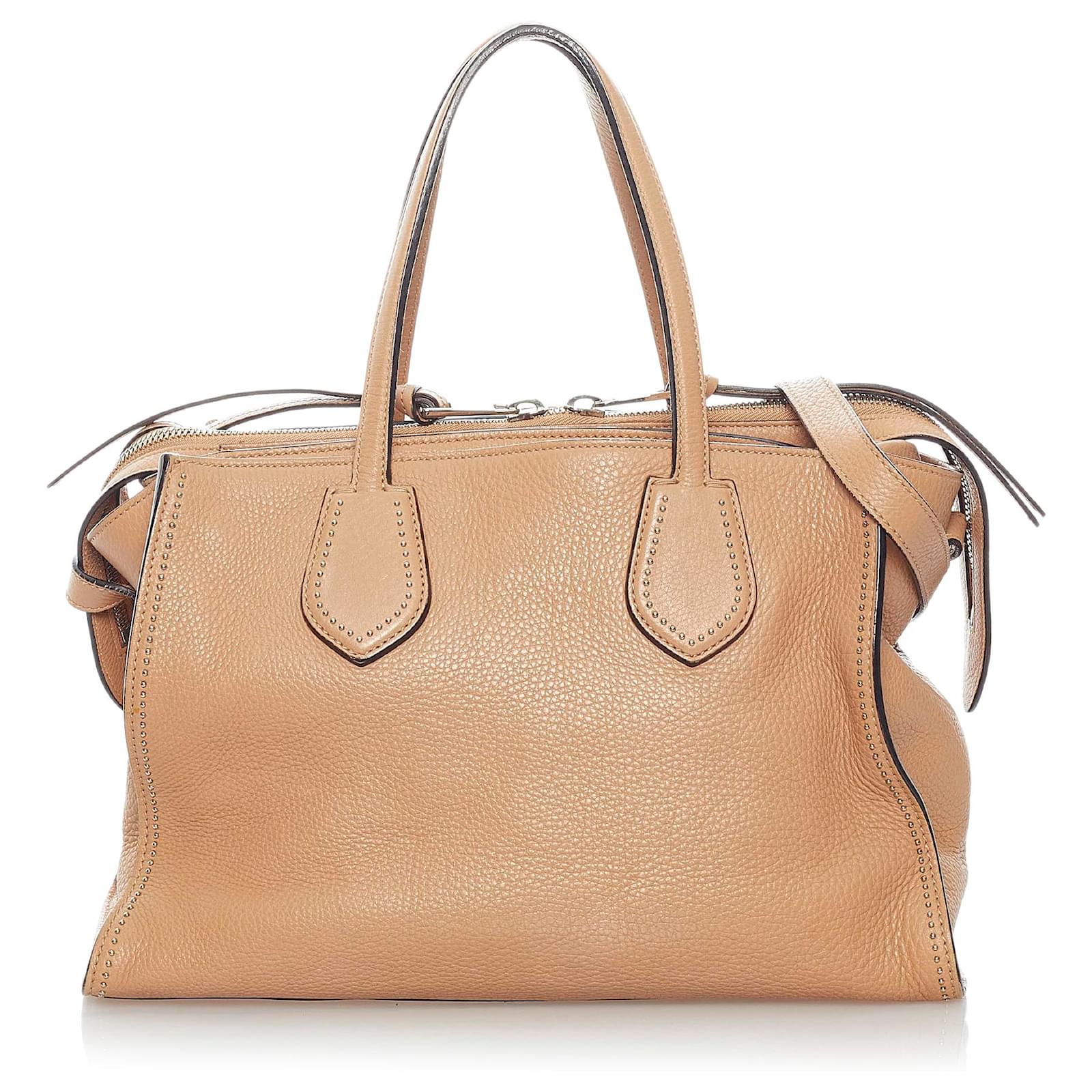 gucci-brown-leather-satchel-beige-pony-style-calfskin-ref-561495-joli