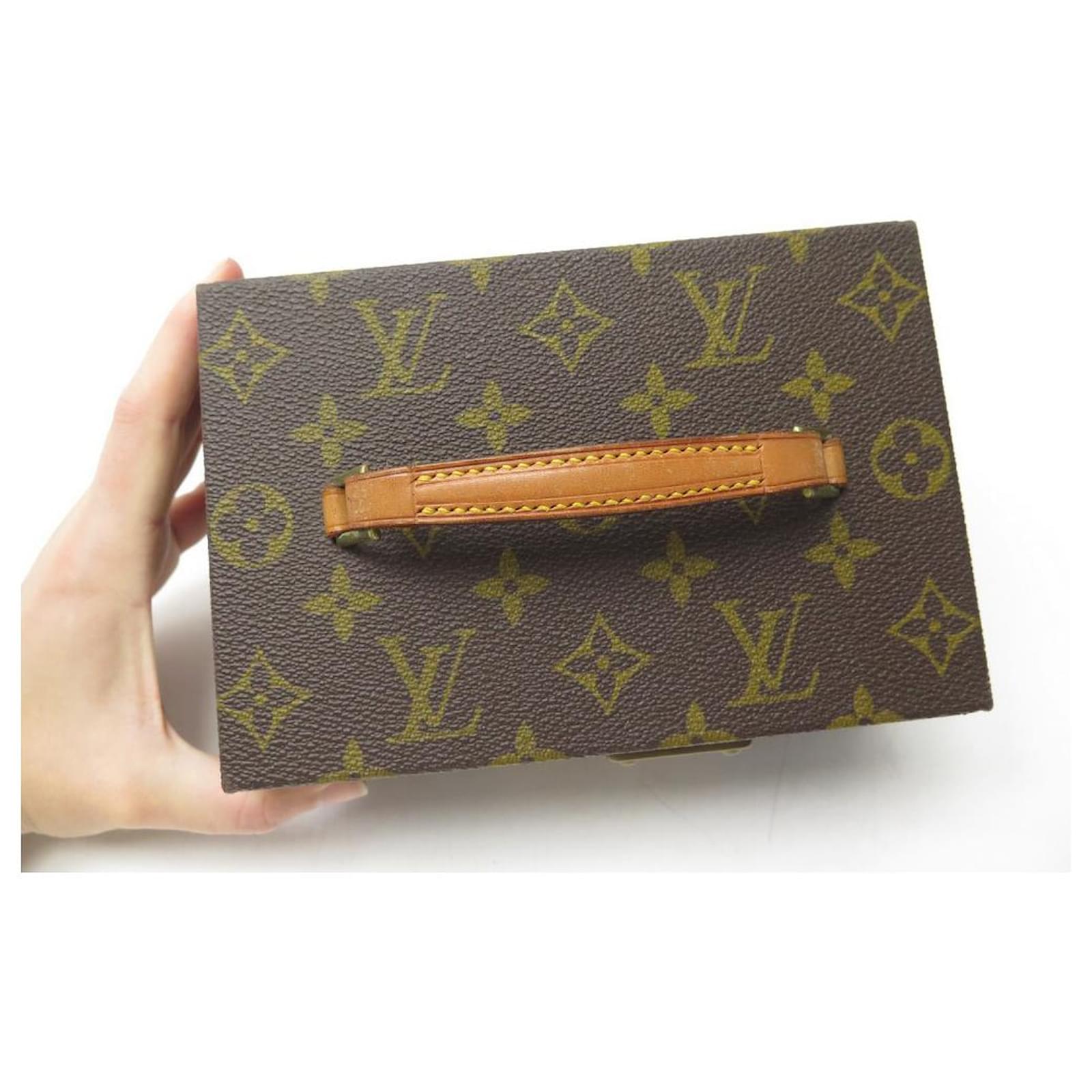 LOUIS VUITTON. Monogram leather and canvas jewellery box…