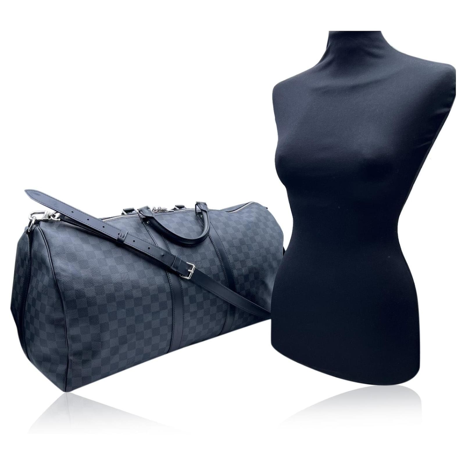Louis Vuitton Keepall Bandouliere 55 Damier Graphite Canvas Travel Bag  Duffle