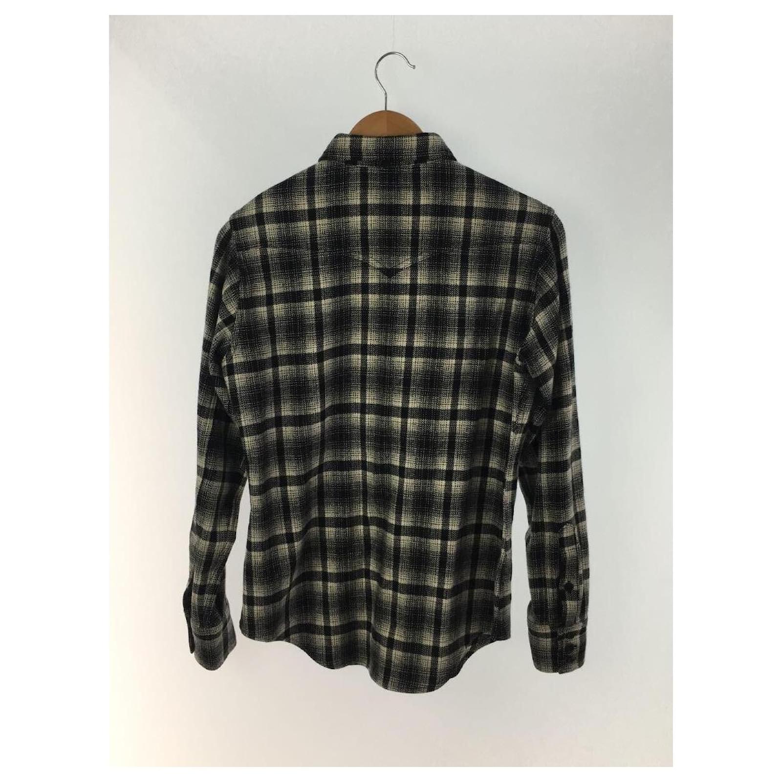 Saint Laurent / flannel shirt / S / wool / gray / check Grey ref.562811 ...