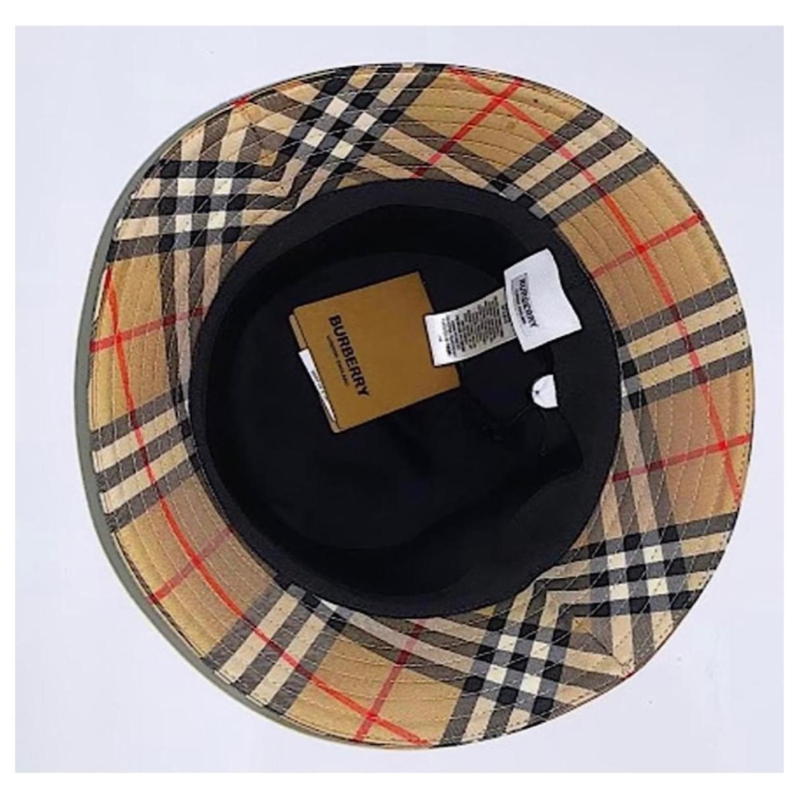 Burberry NWT Cotton Check/Nova Bucket Hat Beige ref.562918 - Joli Closet