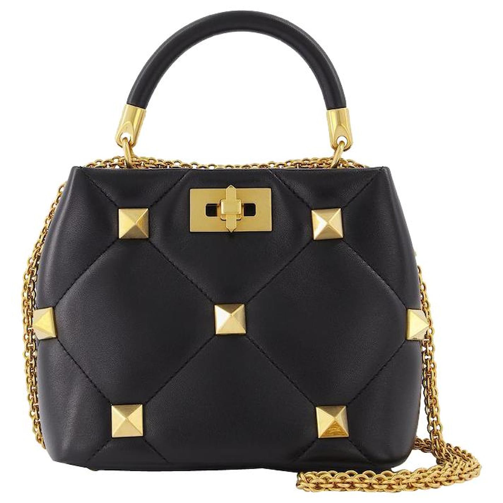 Valentino Garavani Small Rockstud Top Handle Bag in Nappa Leather
