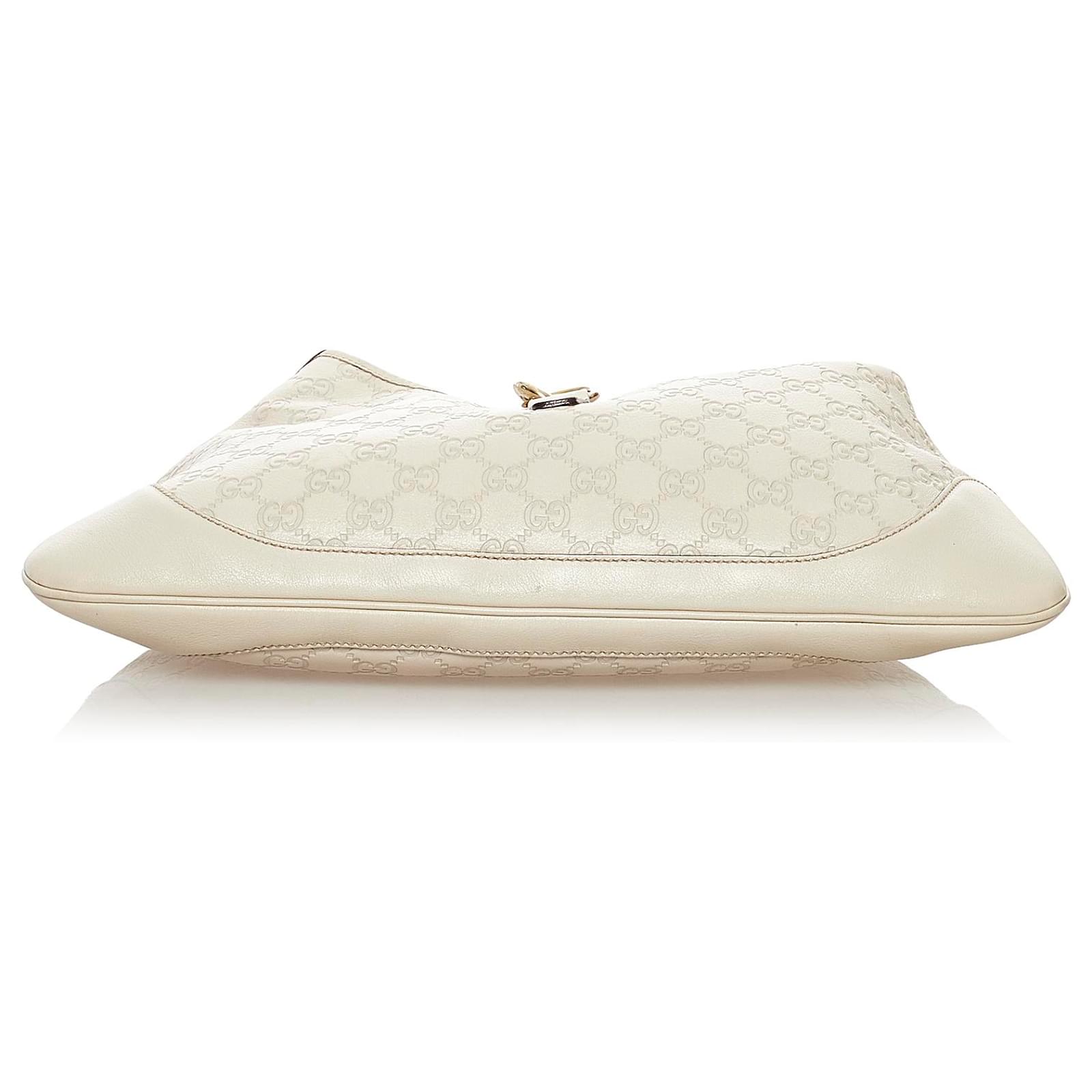 Gucci White Guccissima New Jackie Shoulder Bag Leather Pony-style