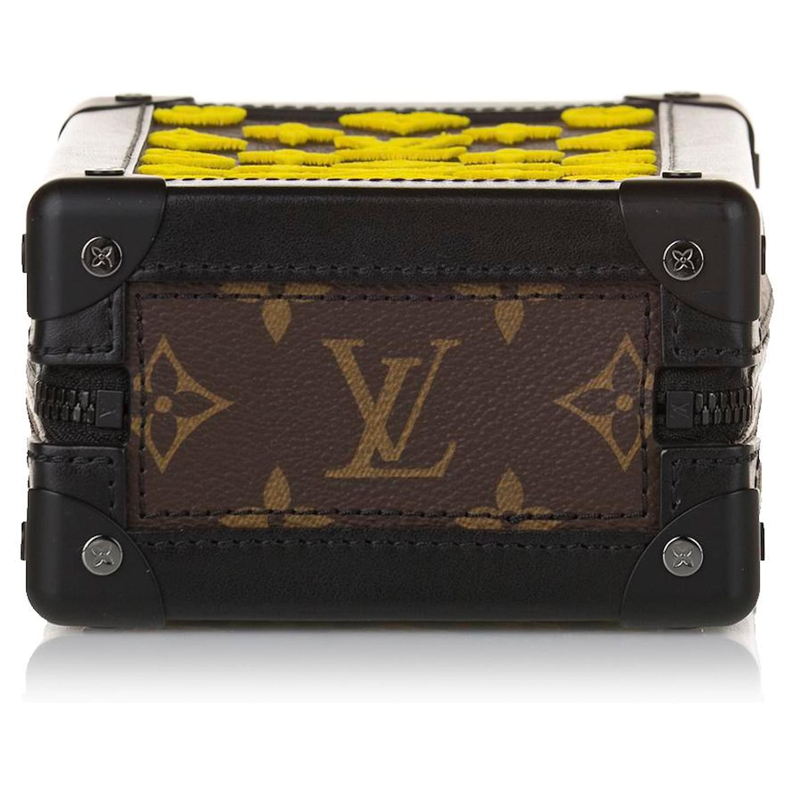 Louis Vuitton Brown Monogram Vertical Soft Trunk Yellow Leather