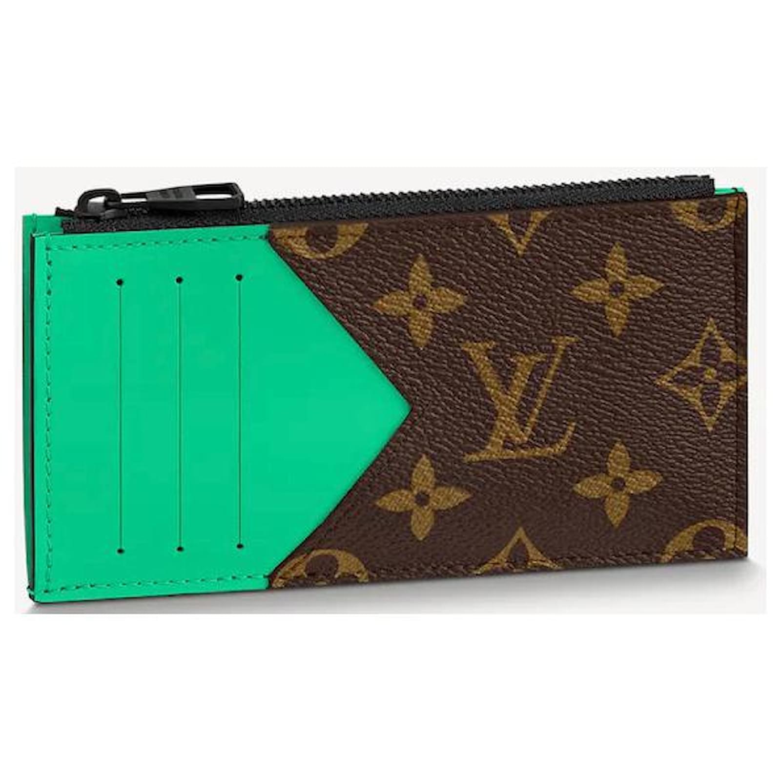 Louis Vuitton LV Coin card holder macassar Green Leather ref