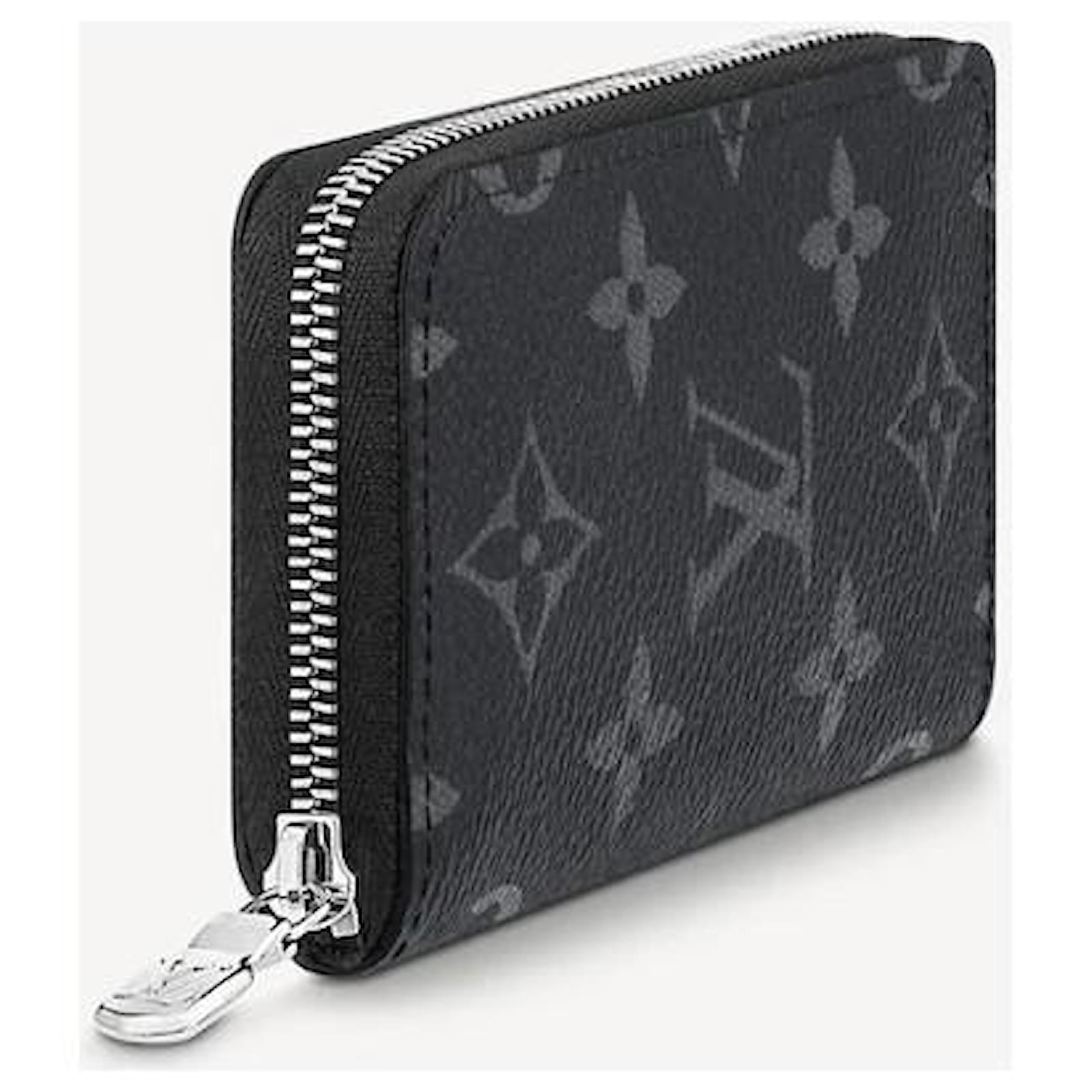 Louis Vuitton LV zippy wallet eclipse Grey Leather ref.563981