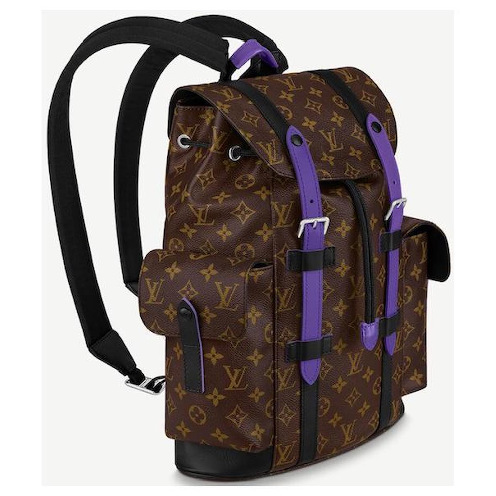 Christopher backpack cloth bag Louis Vuitton Brown in Cloth - 26103266