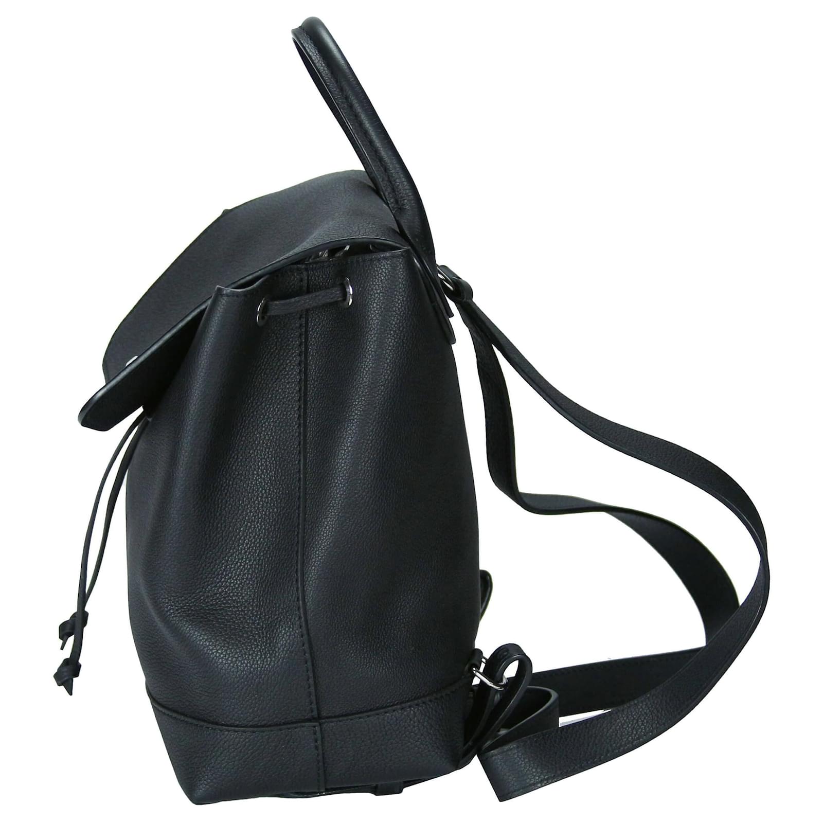 Twist Louis Vuitton Lockme Backpack Black Calfskin Brown Leather