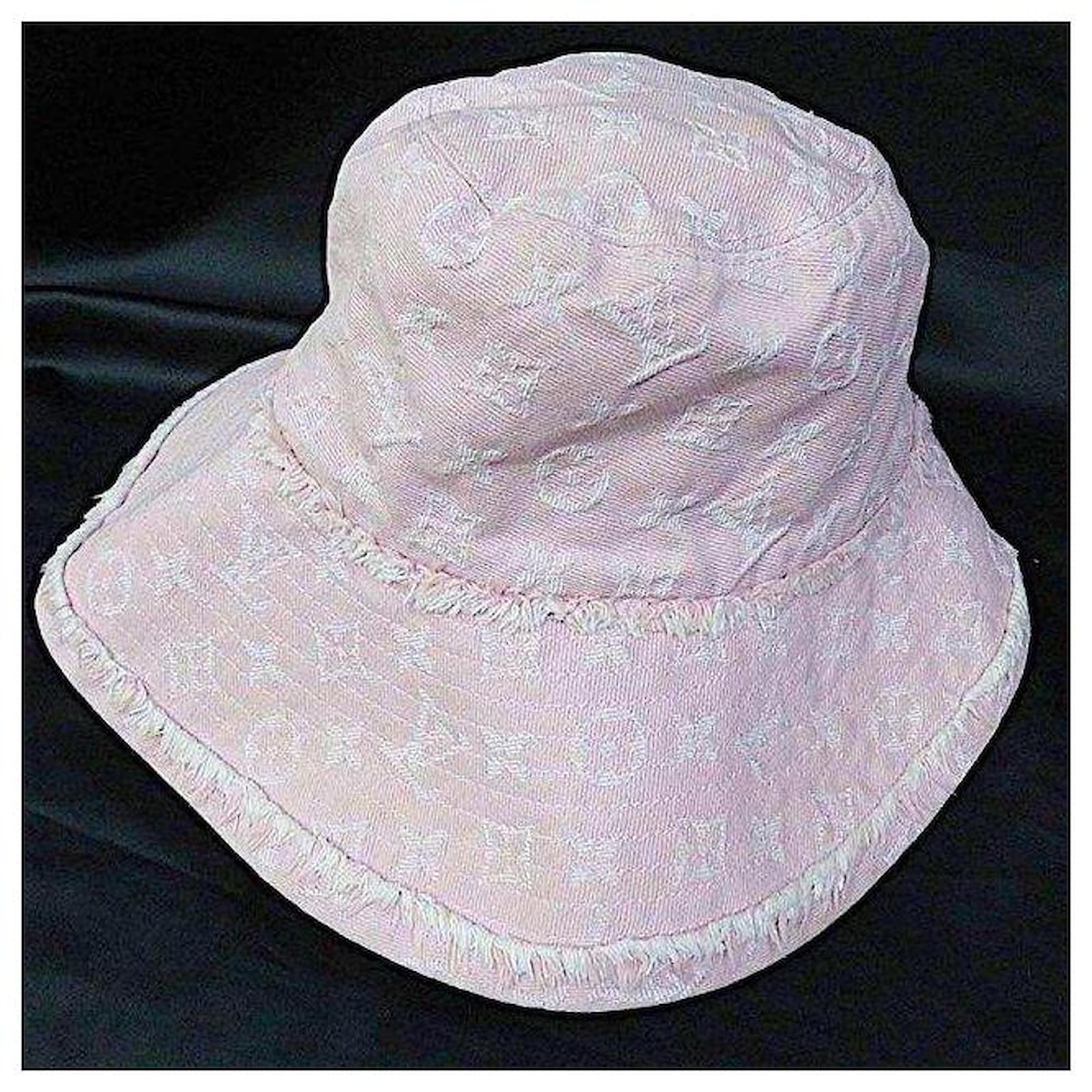 Pink Louis Vuitton Denim Bucket Hat Monogram