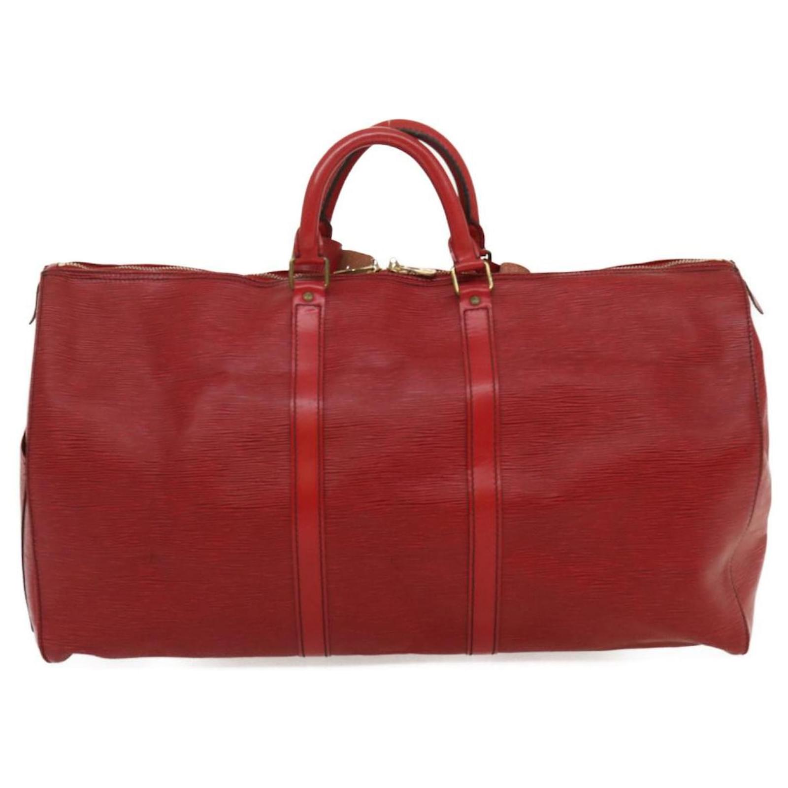 Louis Vuitton Keepall 55 Red Leather ref.564978 - Joli Closet