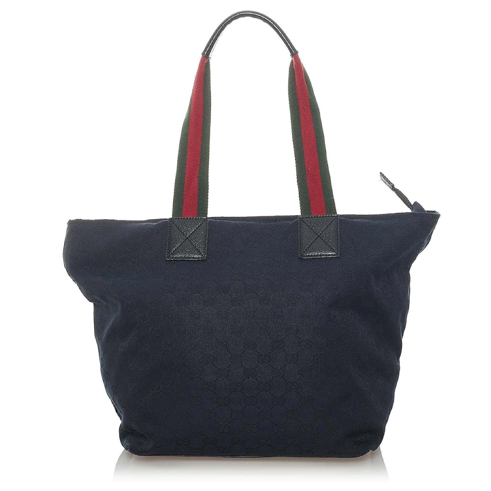 Gucci Black GG Canvas Web Tote Bag Multiple colors Leather Cloth Pony-style  calfskin Cloth ref.565394 - Joli Closet