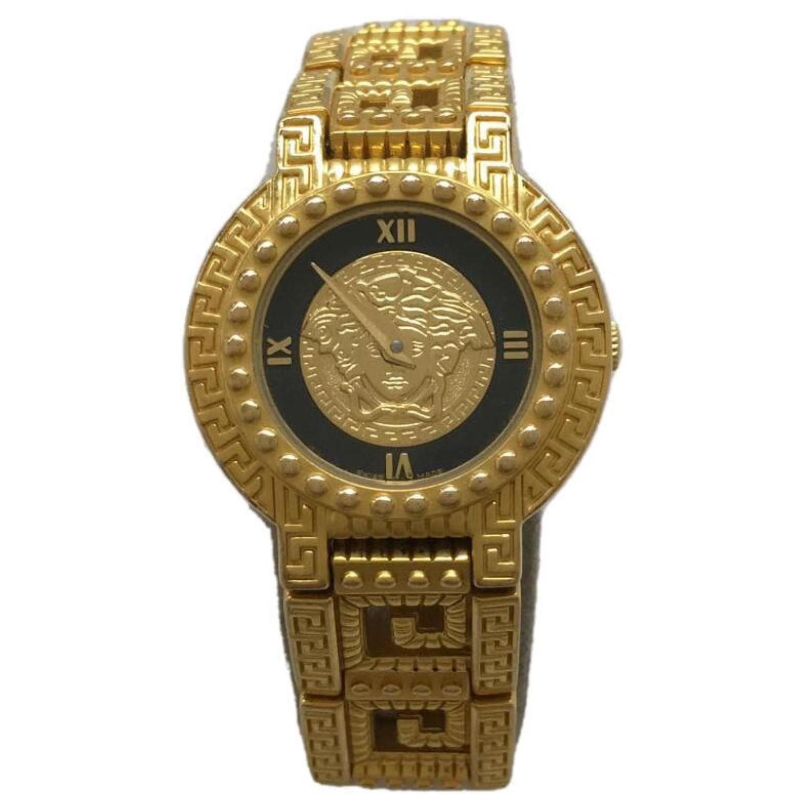 Gianni Versace Medusa Jewelry Wristwatch Golden Gold-plated ref