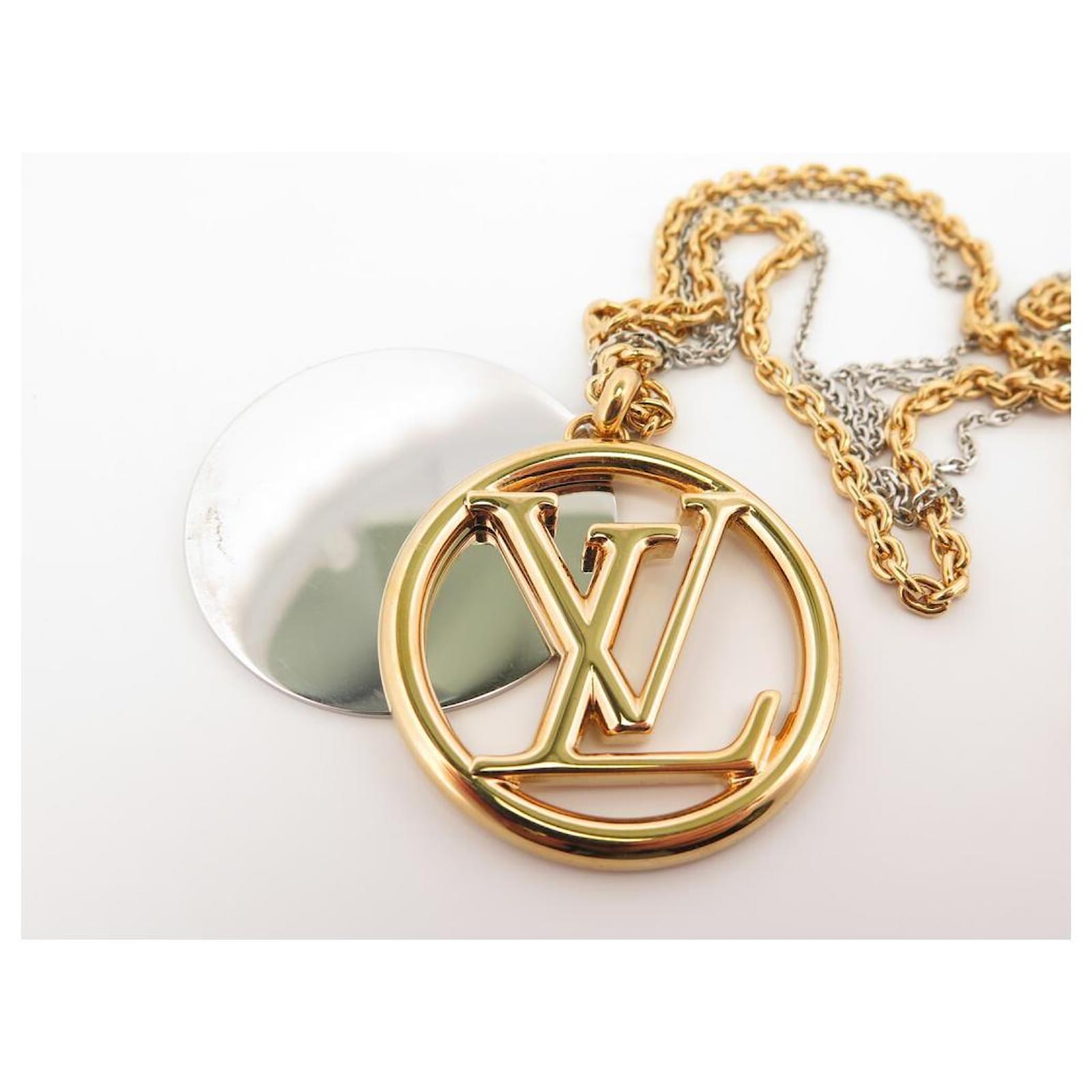 Louis Vuitton Collier Louise Chain Lv Circle Logo Necklace M64281  Gold/Silver Us