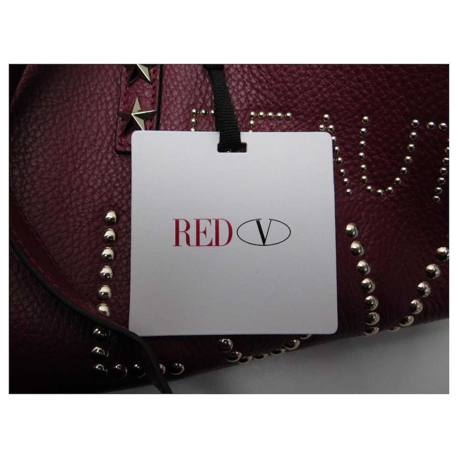 NEW RED VALENTINO CABAS LQ HANDBAG0b0632 BEAUTY LOVE DESIRE TOTE BAG Dark  red Leather ref.566308 - Joli Closet