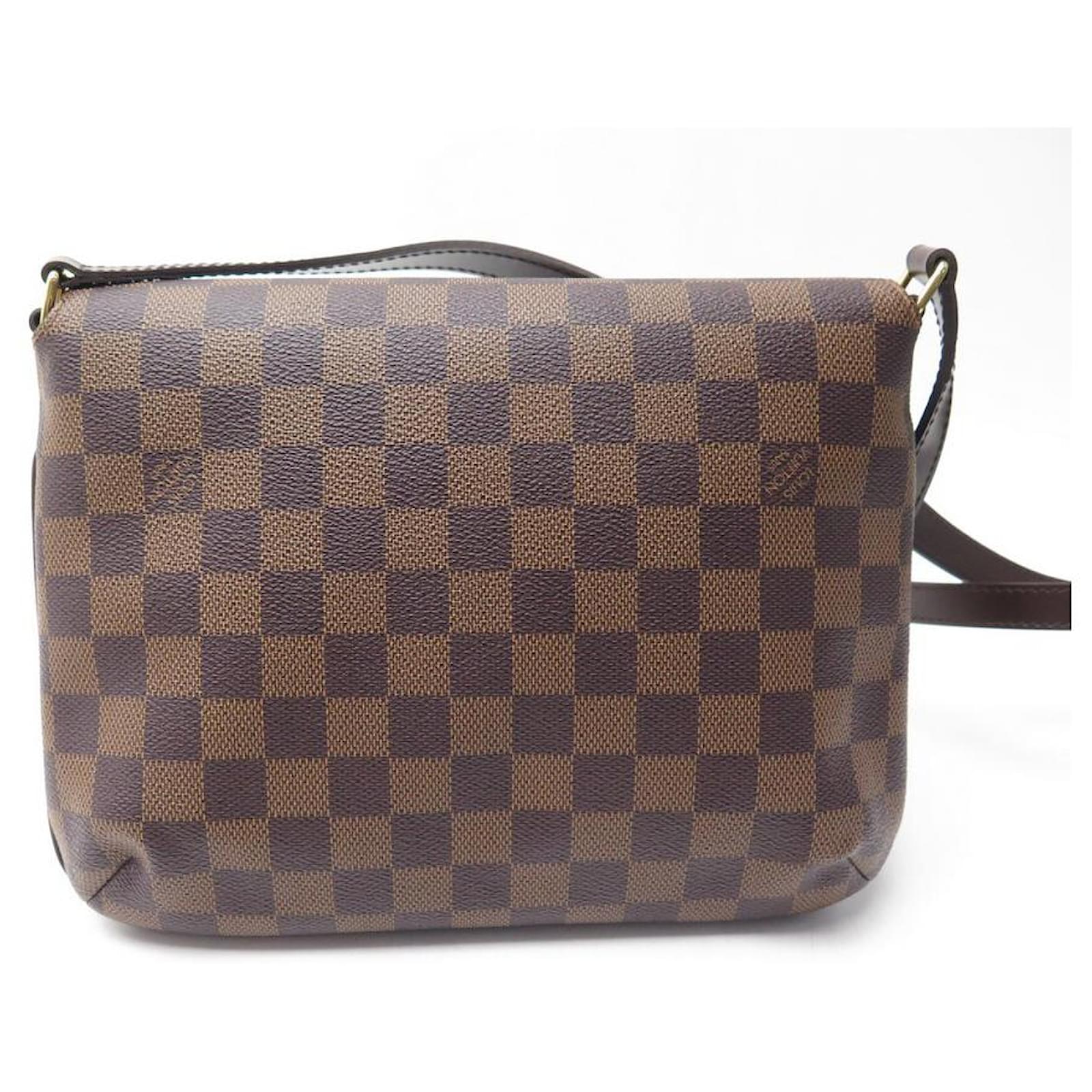 NEW LOUIS VUITTON MUSETTE TANGO PM N HANDBAG51301 NEW BAG EBONY CHECKED  CANVAS Brown Cloth ref.566322 - Joli Closet