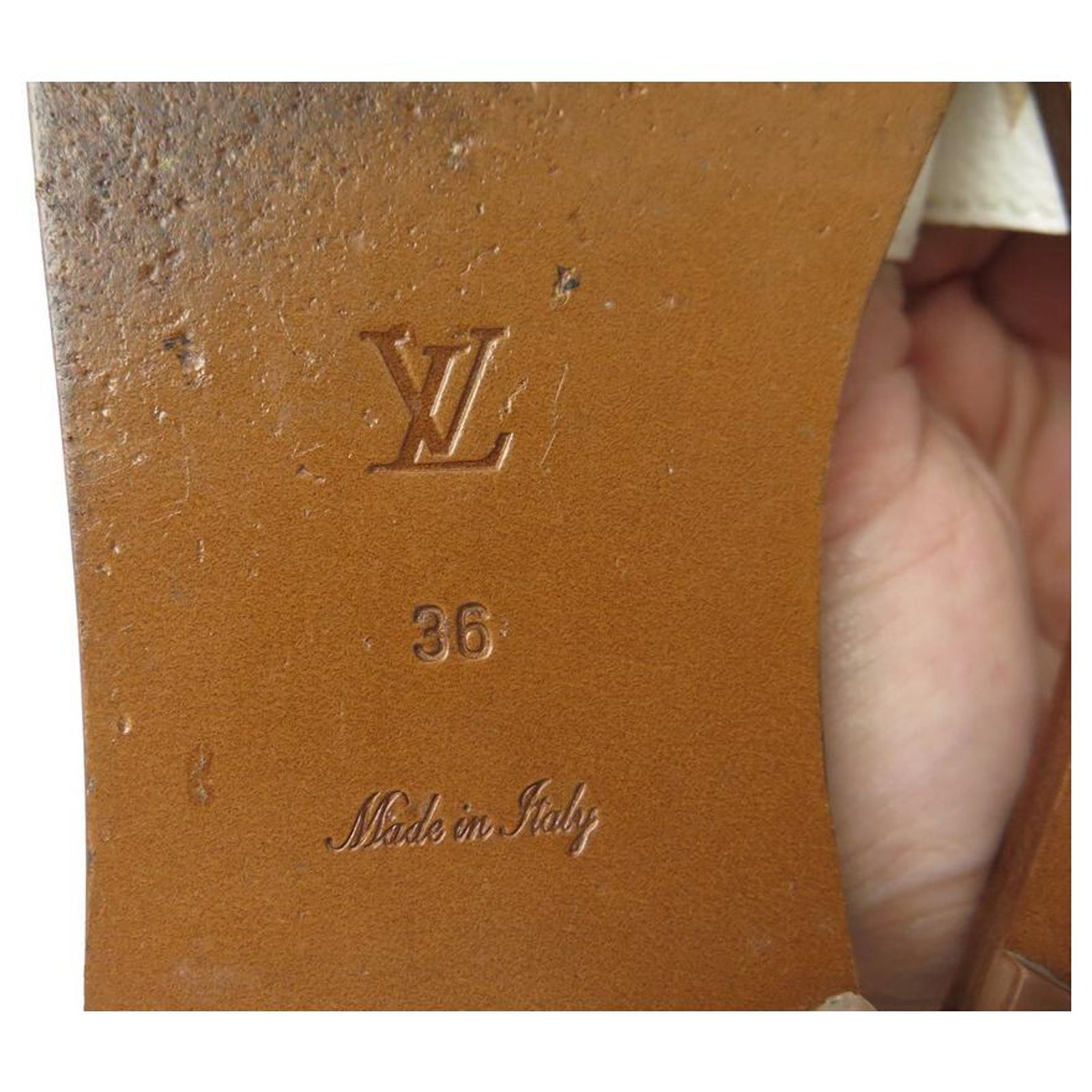 LOUIS VUITTON MULES LOCK IT SHOES 36 CANVAS MONOGRAM WHITE BOX