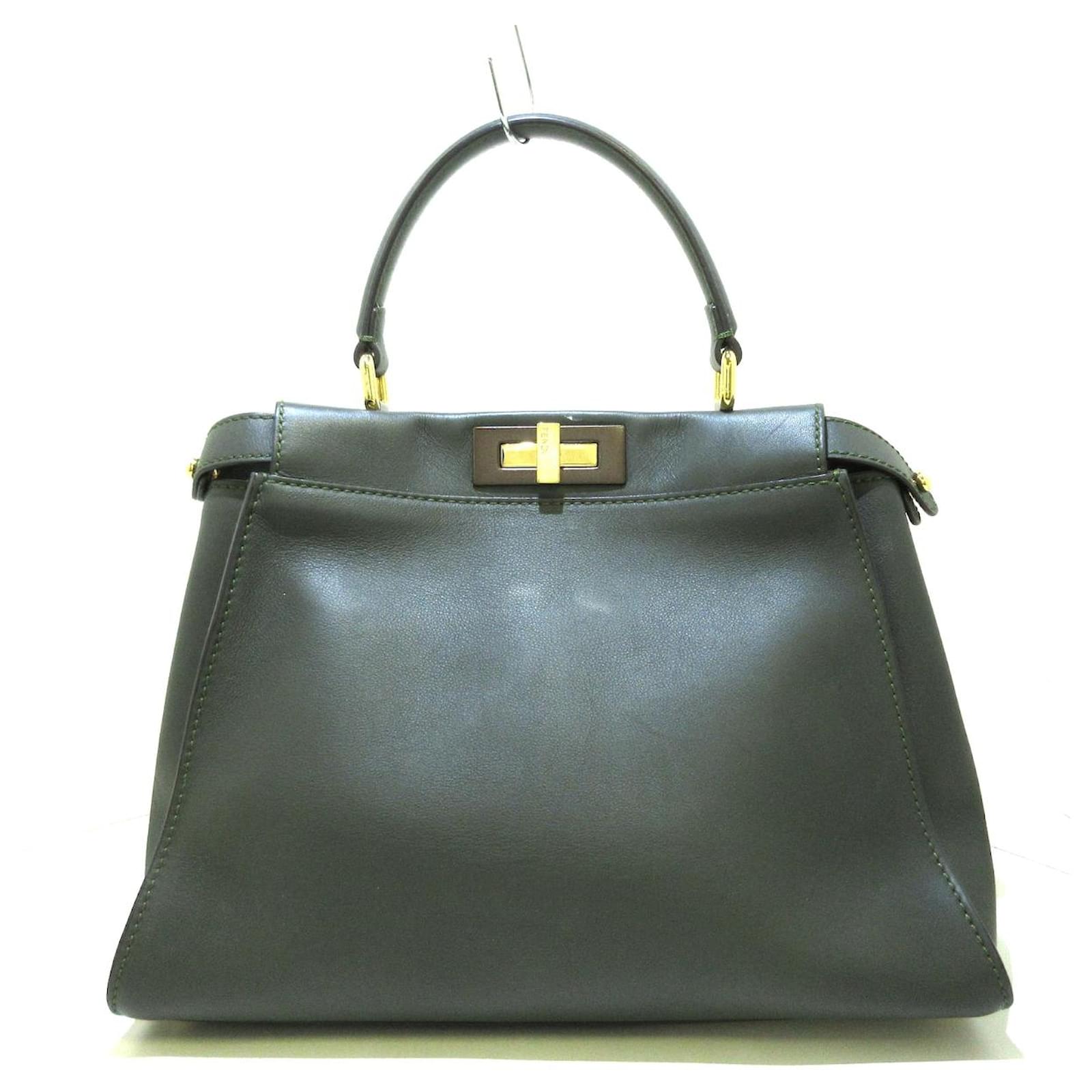 Fendi Peekaboo Green Leather ref.566444 - Joli Closet