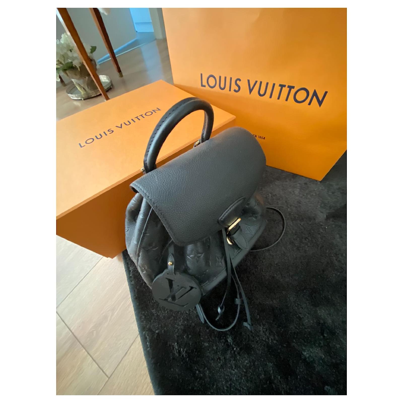 Zaino Louis Vuitton Montsouris in pelle Nero ref.566870 - Joli Closet