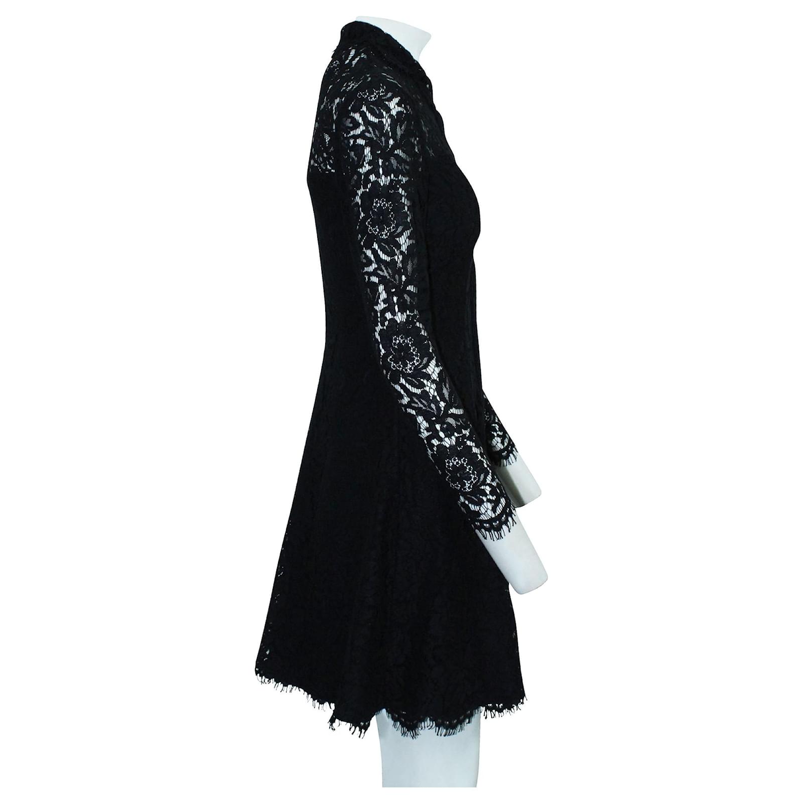 whistles black lace dress WHISTLES Animal Lace Tie Detail Dress