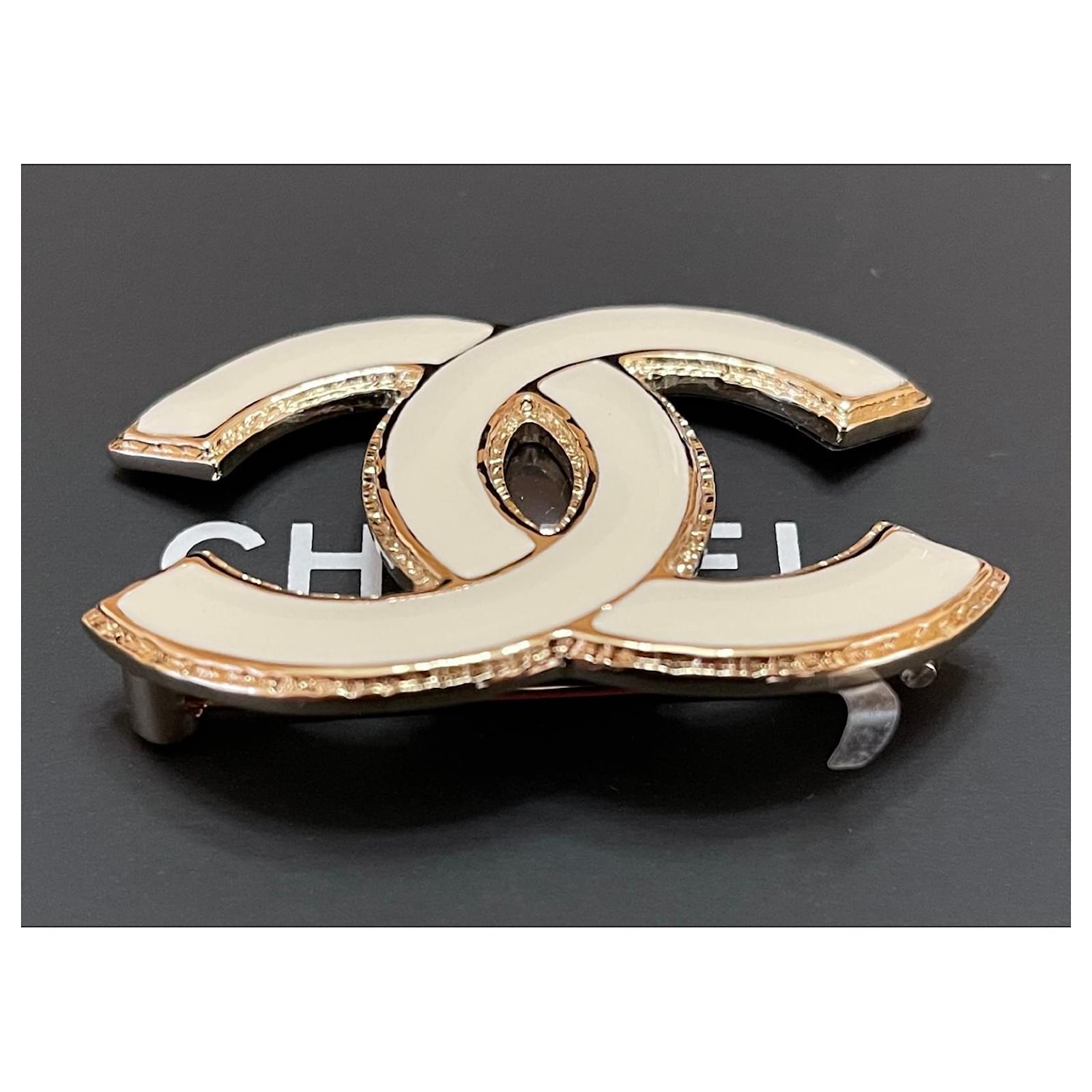 Chanel Chanel Brooch Pin Badge Camellia Coco Mark Metal/Fake  Pearl/Rhinestone Gold/White/Silver Women's