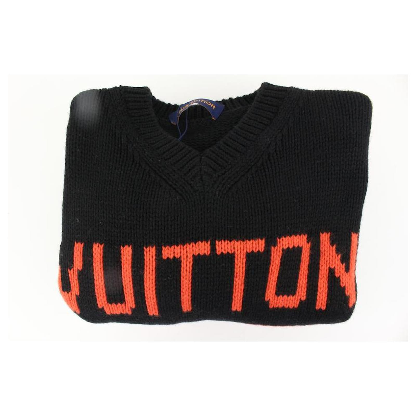 Louis Vuitton Mens XL Virgil Abloh Black Knit Chunky Intarsia Football  Shirt ref.568301 - Joli Closet