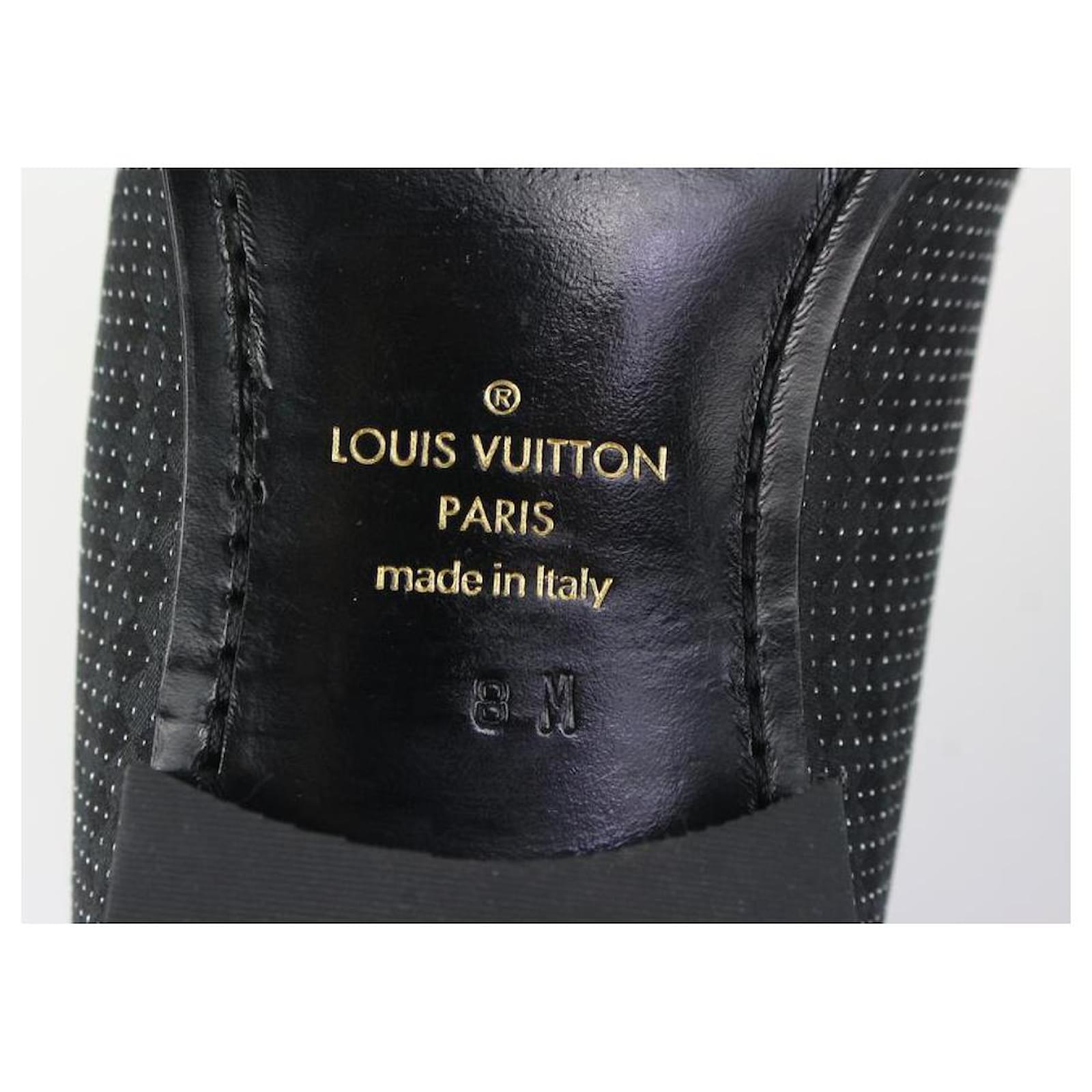 Louis Vuitton Mens US 9 Black Damier Sparkle Slip on Loafer Dress Shoe 1lv3l17