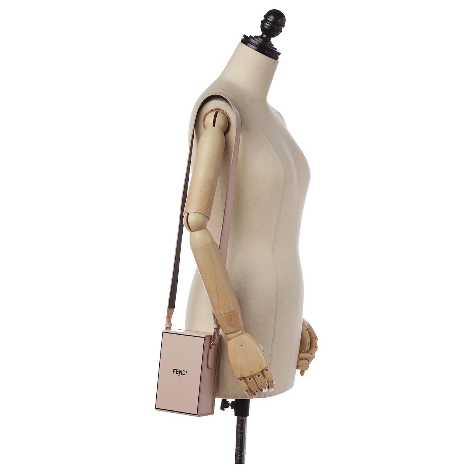 Fendi Pink Vertical Box Crossbody Bag Black Leather Pony