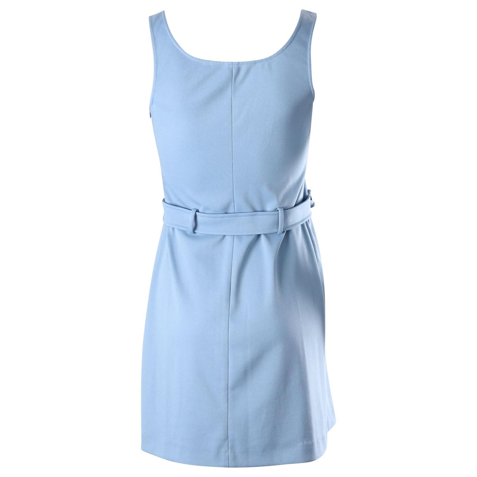 ワンピース MIU MIU LIGHT BLUE COTTON DRESS Miu Miu Mini Dress with Belt in Light Blue Polyester ref
