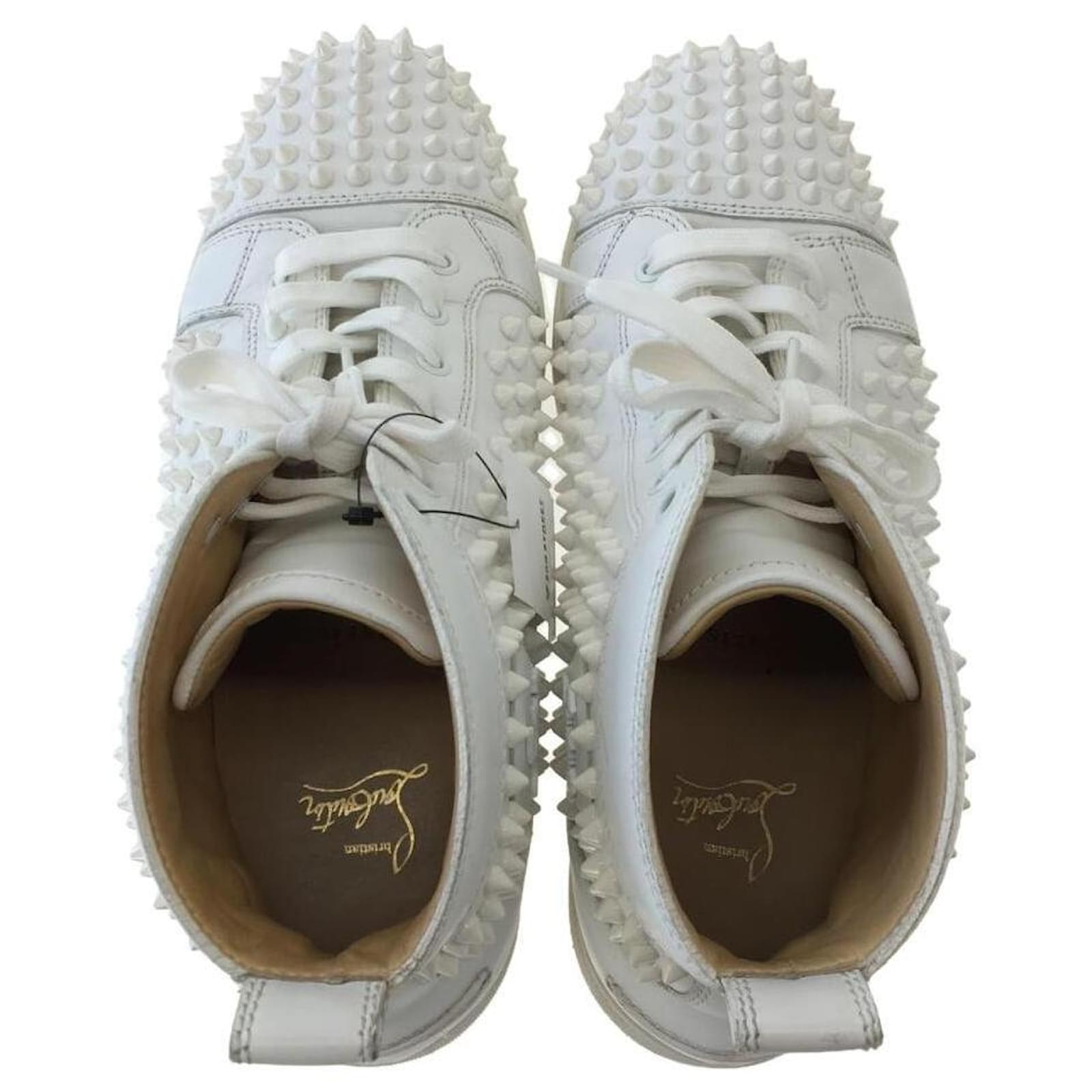 Christian Louboutin Louis Spikes / High Cut Sneakers / 42 / White / Leather  ref.568928 - Joli Closet