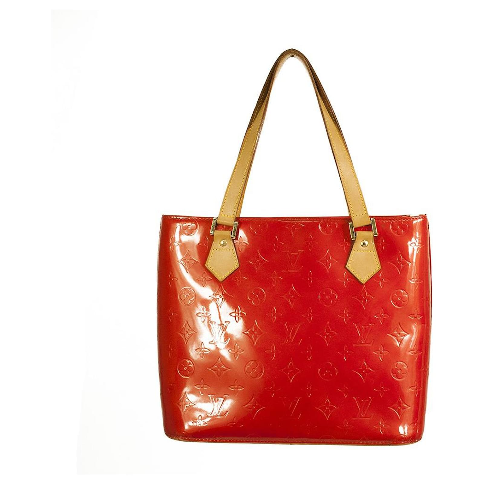 LOUIS VUITTON Houston red gold Vernis Tote Bag Shoulder Bag Patent