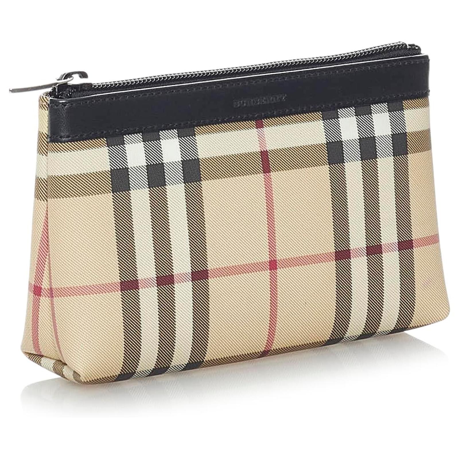 Burberry Brown House Check Canvas Coin Pouch Multiple colors Light brown  Cloth Cloth ref.214378 - Joli Closet