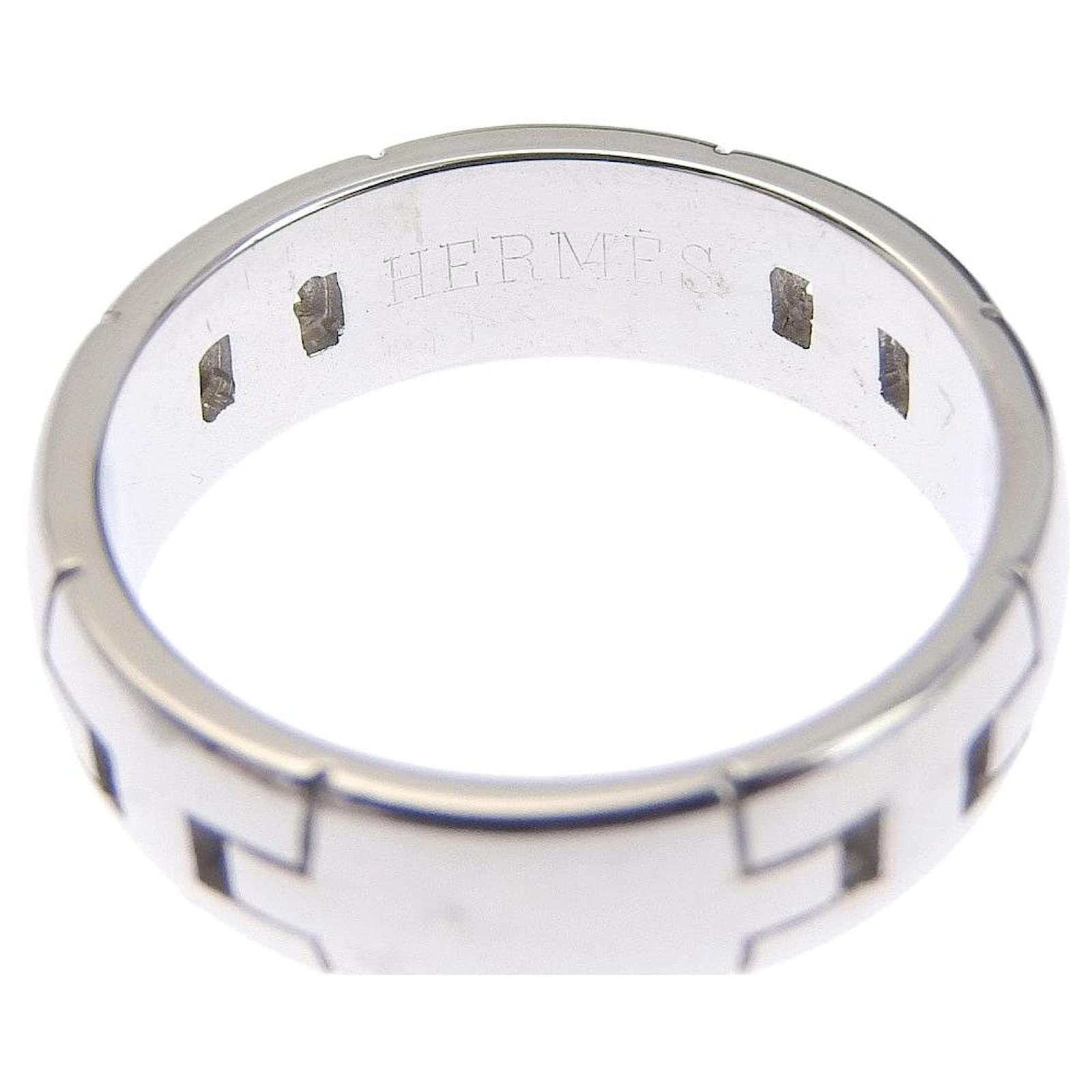 Ring Hermès Hercules Silvery White gold ref.569800 - Joli Closet