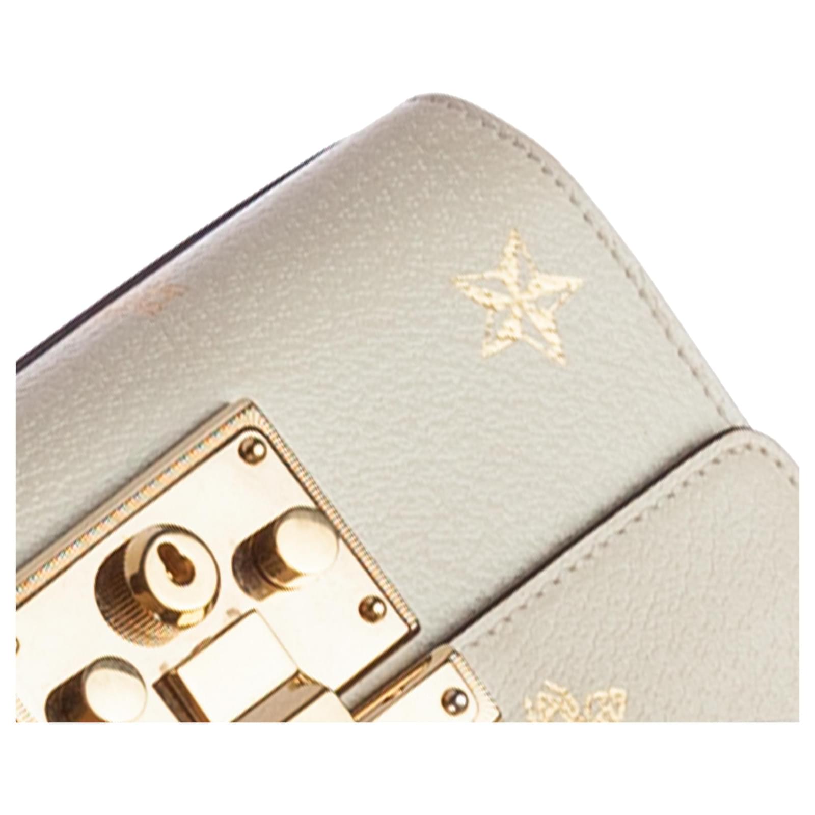 Gucci White Small Padlock Bee Star Crossbody Bag Golden Leather Pony-style  calfskin ref.570072 - Joli Closet