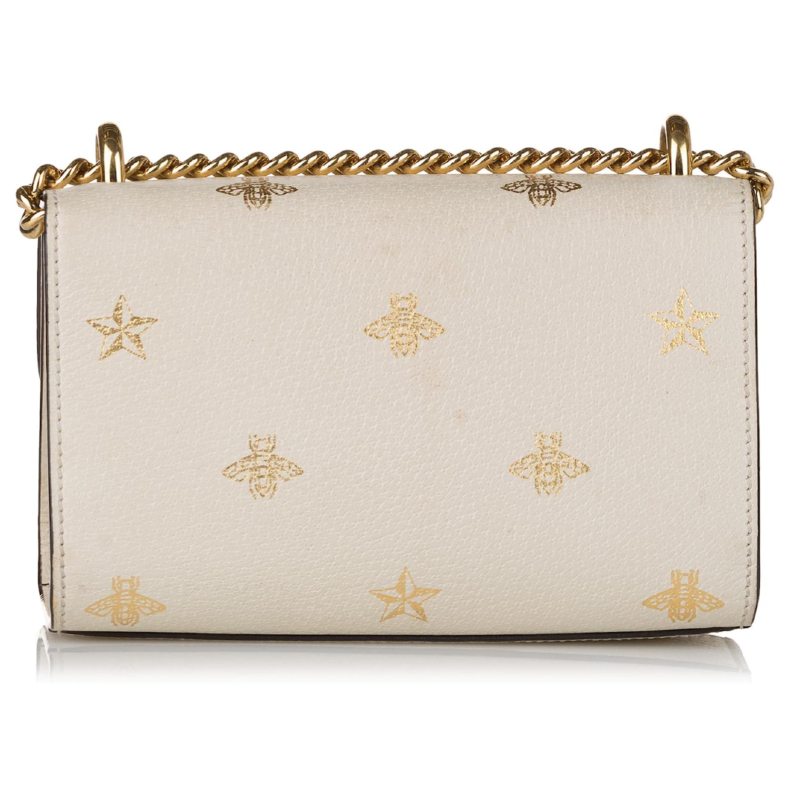 Gucci White Small Padlock Bee Star Crossbody Bag Golden Leather Pony-style  calfskin ref.570072 - Joli Closet