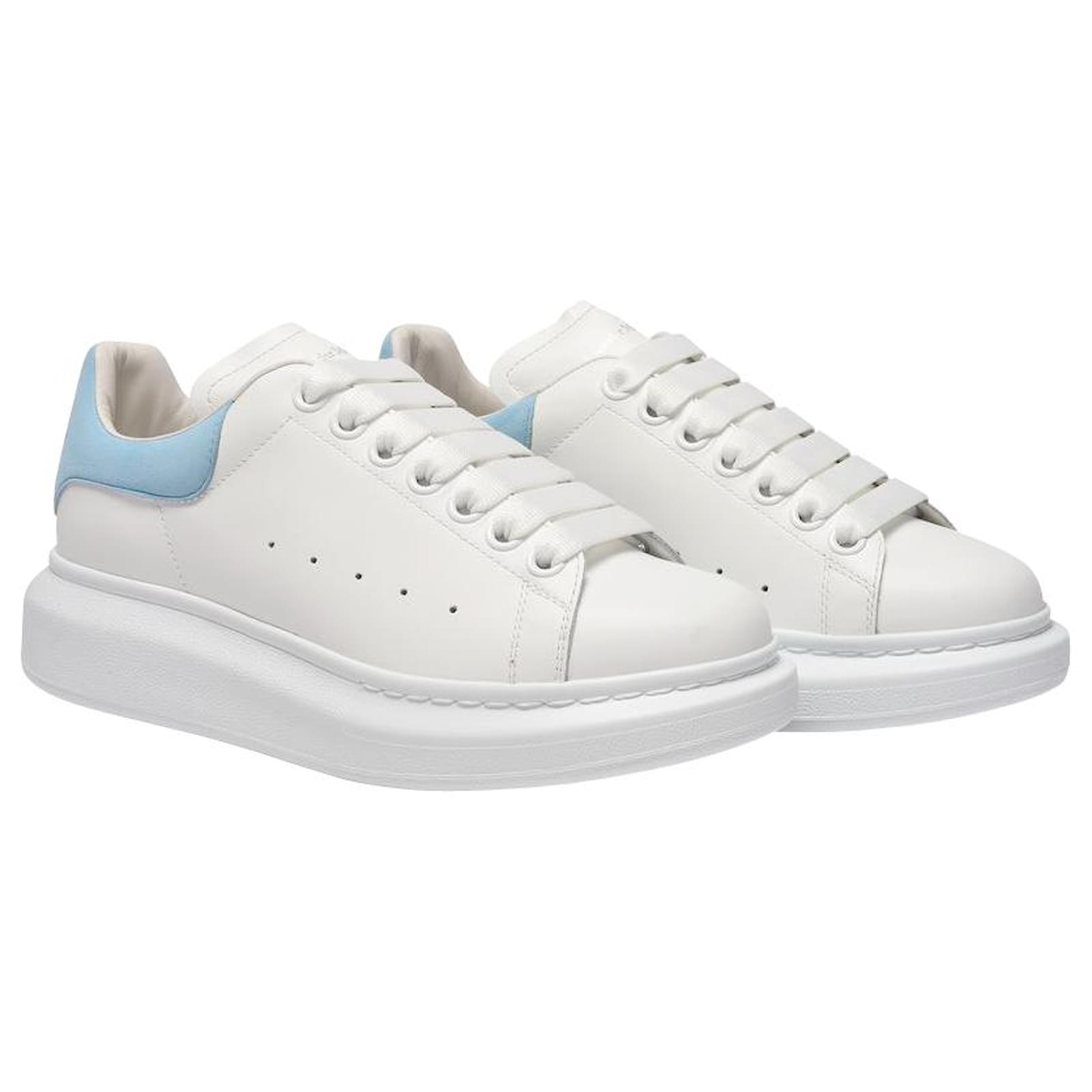 Oversized Sneakers - Alexander McQueen - White/Powder Blue - Leather