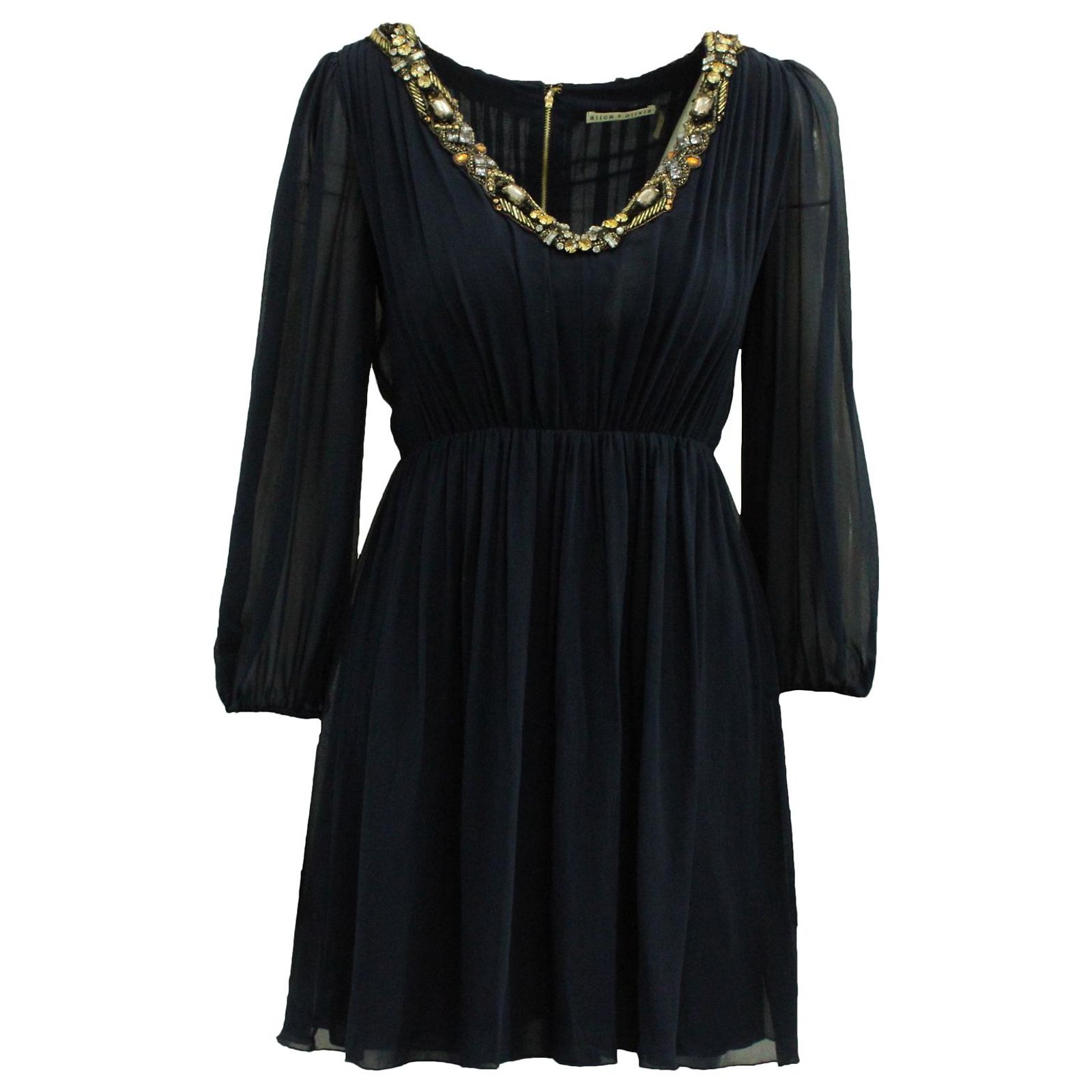 Robe Cocktail Paillettes Alice + Olivia Becca - Taille 2/4 - Rose/bleu/nude - Neuf étiqueté