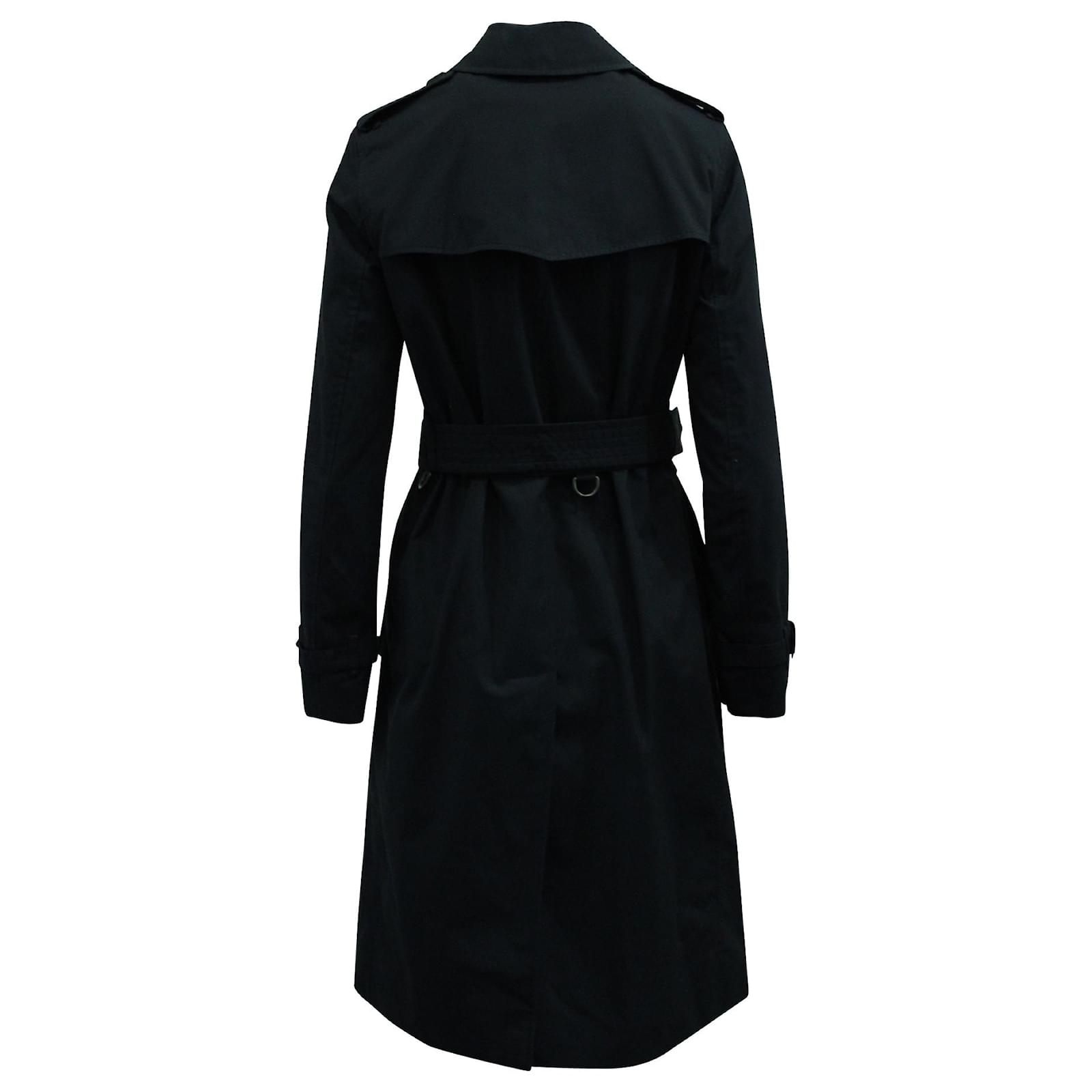 Burberry Mid-Length Kensington Heritage Trench Coat in Navy Blue