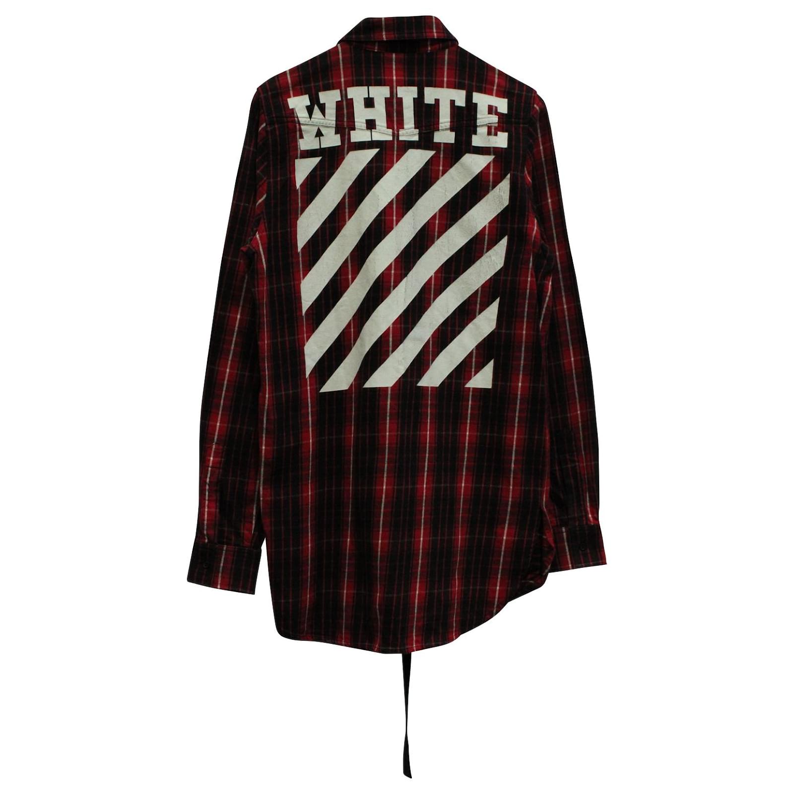 lanthan svale ørn Off White Off-White Flannel Check Shirt in Red Cotton ref.570789 - Joli  Closet