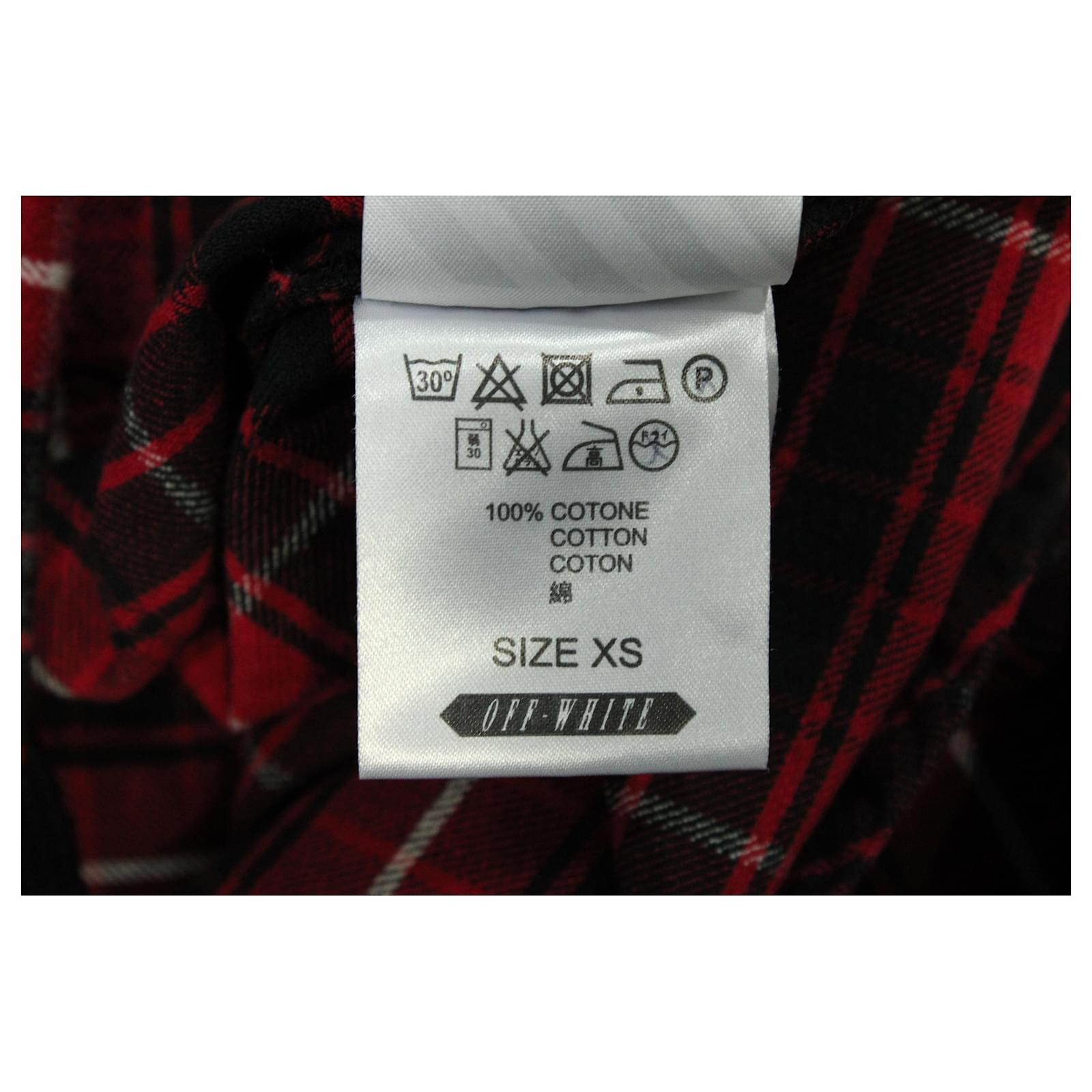 Off White Off-White Flannel Check Shirt in Red Cotton ref.570789