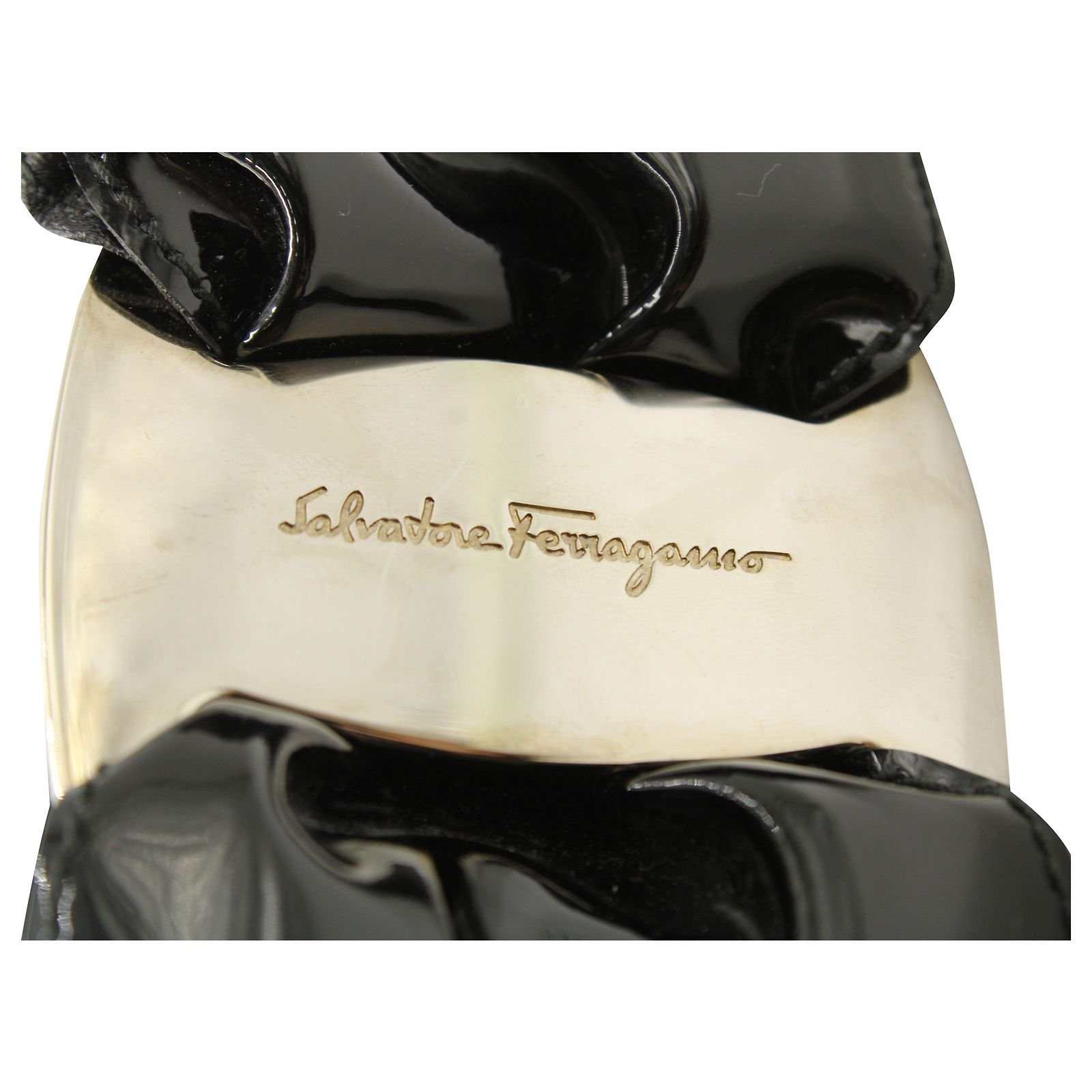 Salvatore Ferragamo Black Patent Leather Bow Belt ICONIC RARE Signature GORGEOUS Salvatore Ferragamo BLACK  main image 2