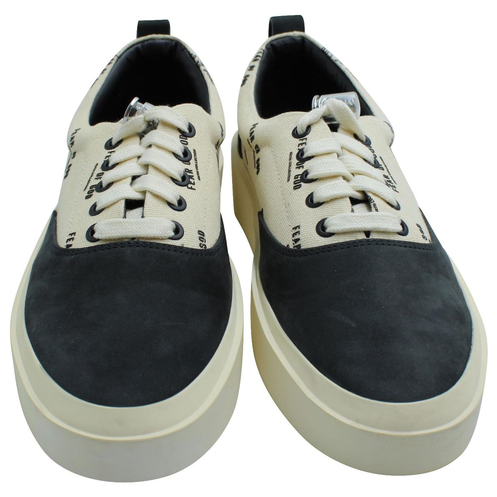 Fear of God 101 Monogram Lace Up Sneakers in Cream and Black 
