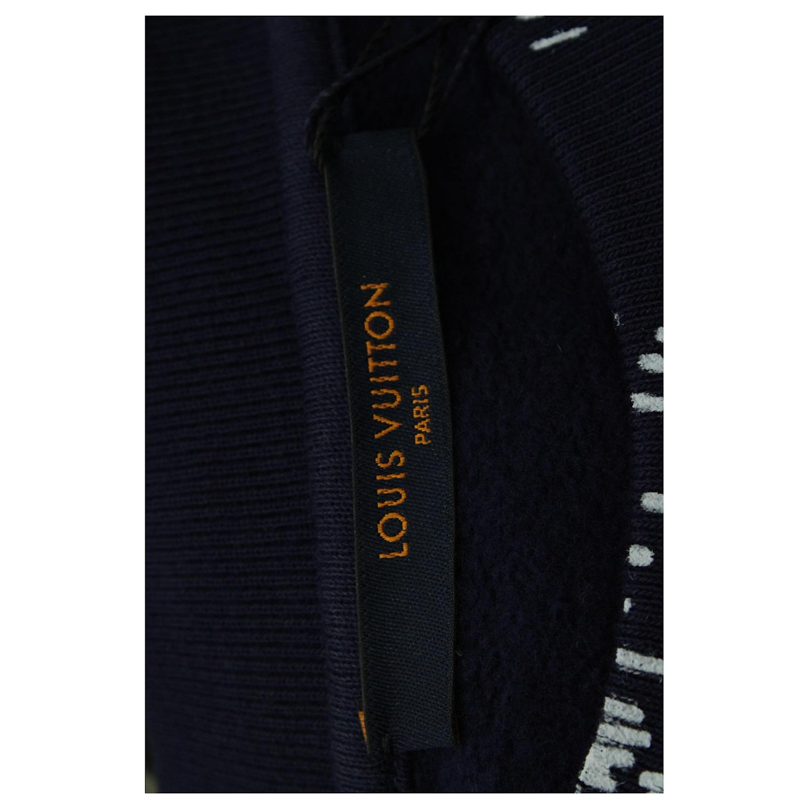 Twist Louis Vuitton Sweater with Monogram Flower Design in Navy Blue Cotton  ref.571346 - Joli Closet