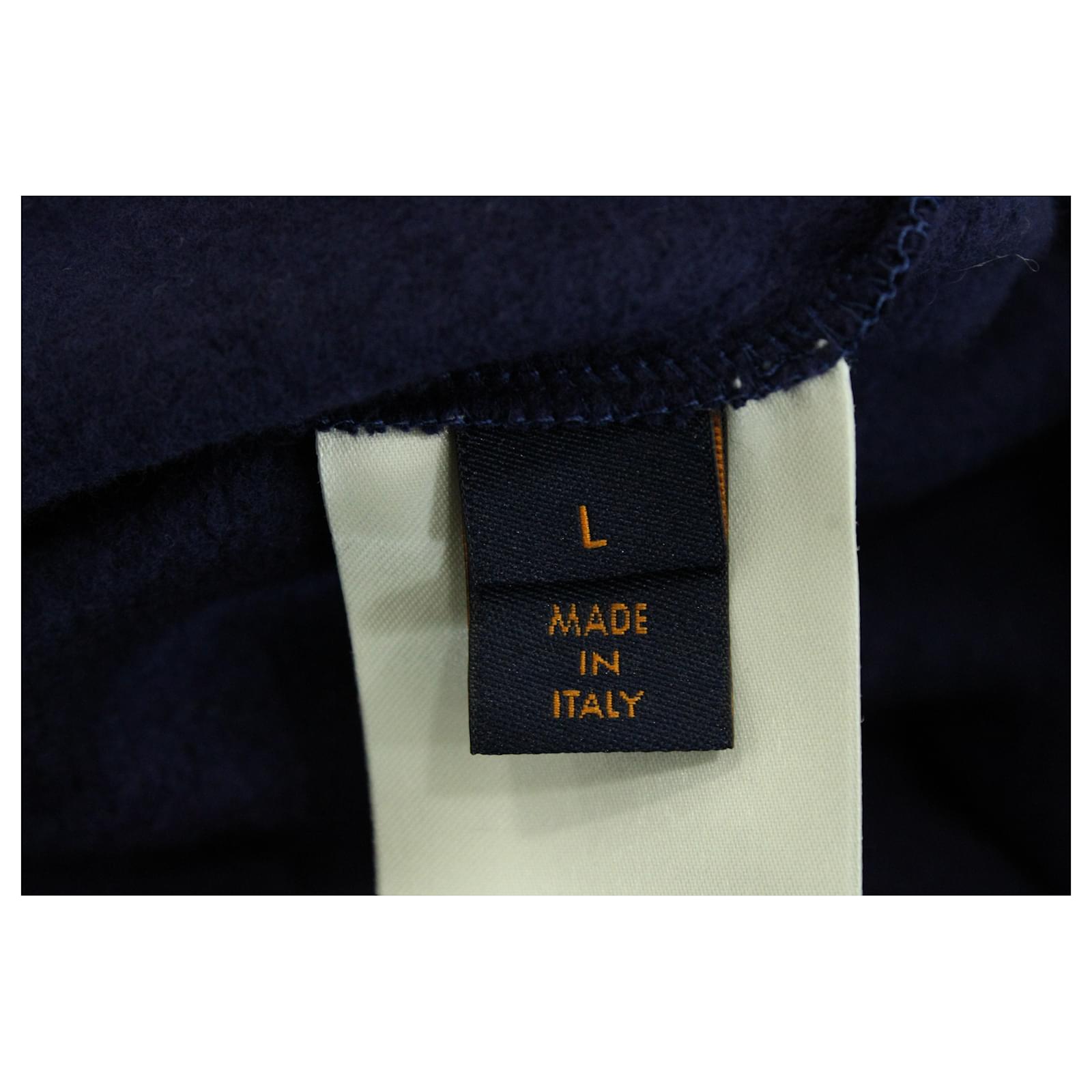 Louis Vuitton Monogram Flower Logo Knit Sweater Navy Cotton Silk