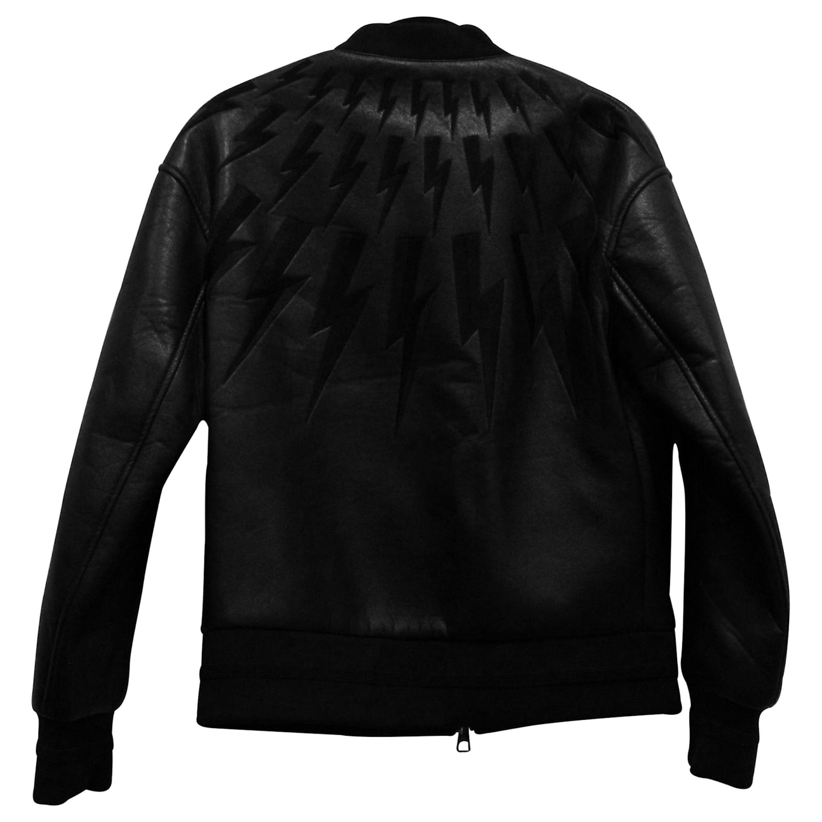 Neil Barrett Thunderbold Bomber Jacket in Black Polyurethane