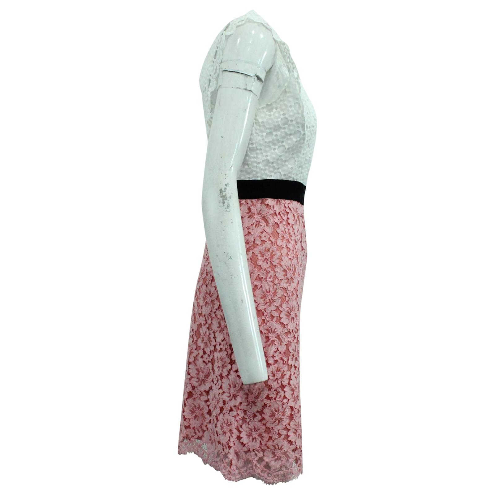 sandro pink lace dress Sandro English Guipure Lace Midi Dress In Pink - 80% Off