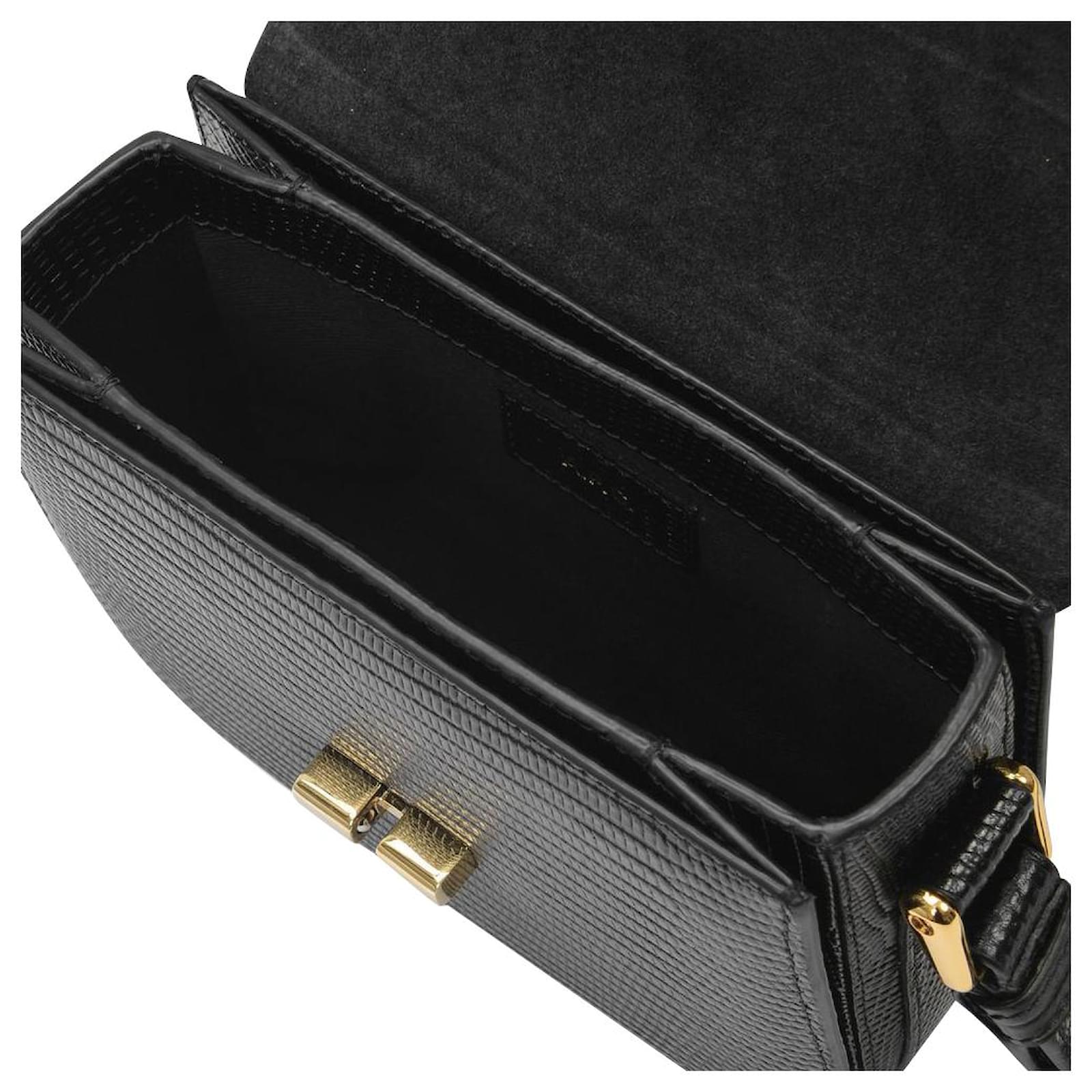 Apc Grace Mini Bag in Black Crocodile Effect Leather ref.572071 - Joli ...