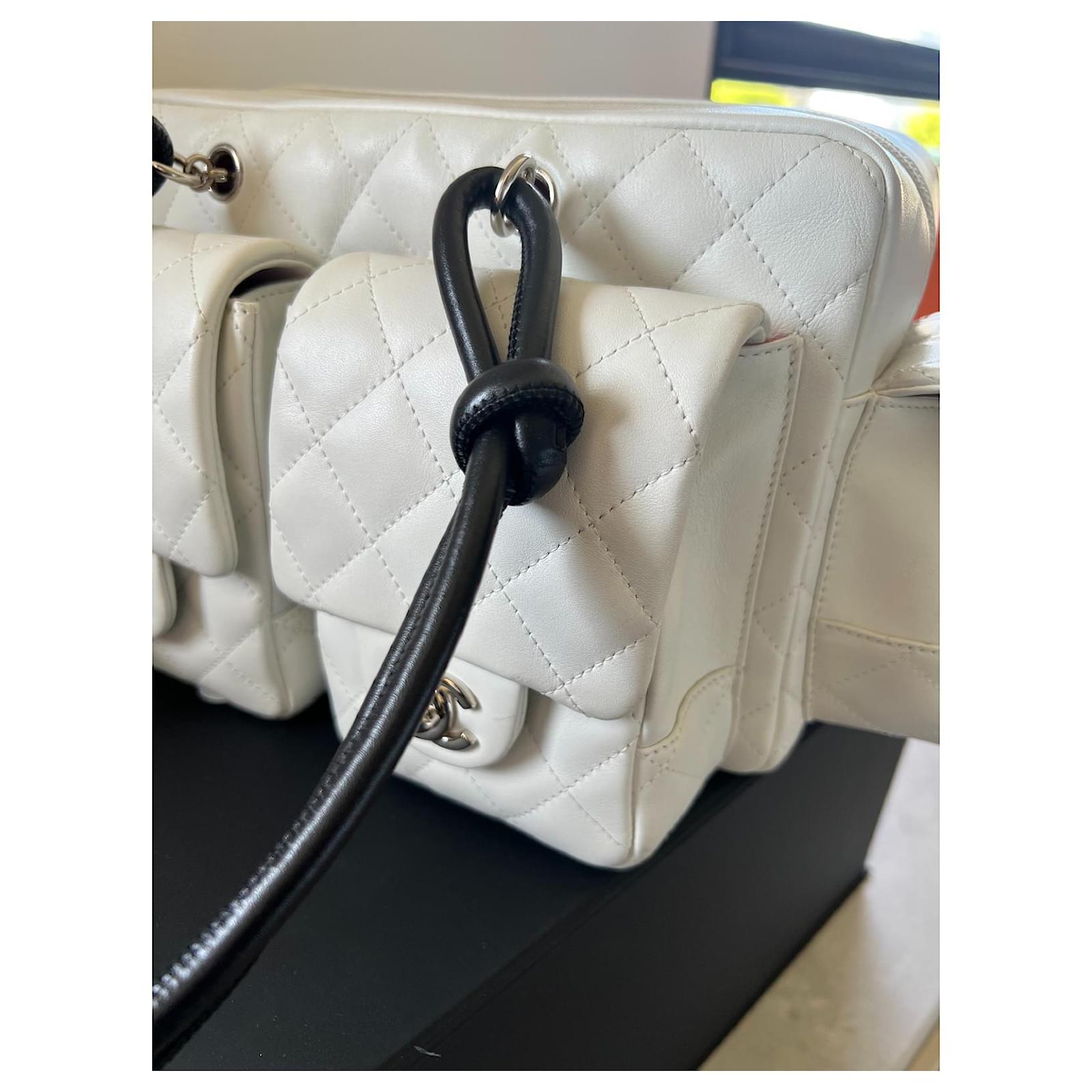 Cambon reporter leather handbag Chanel White in Leather - 28346737