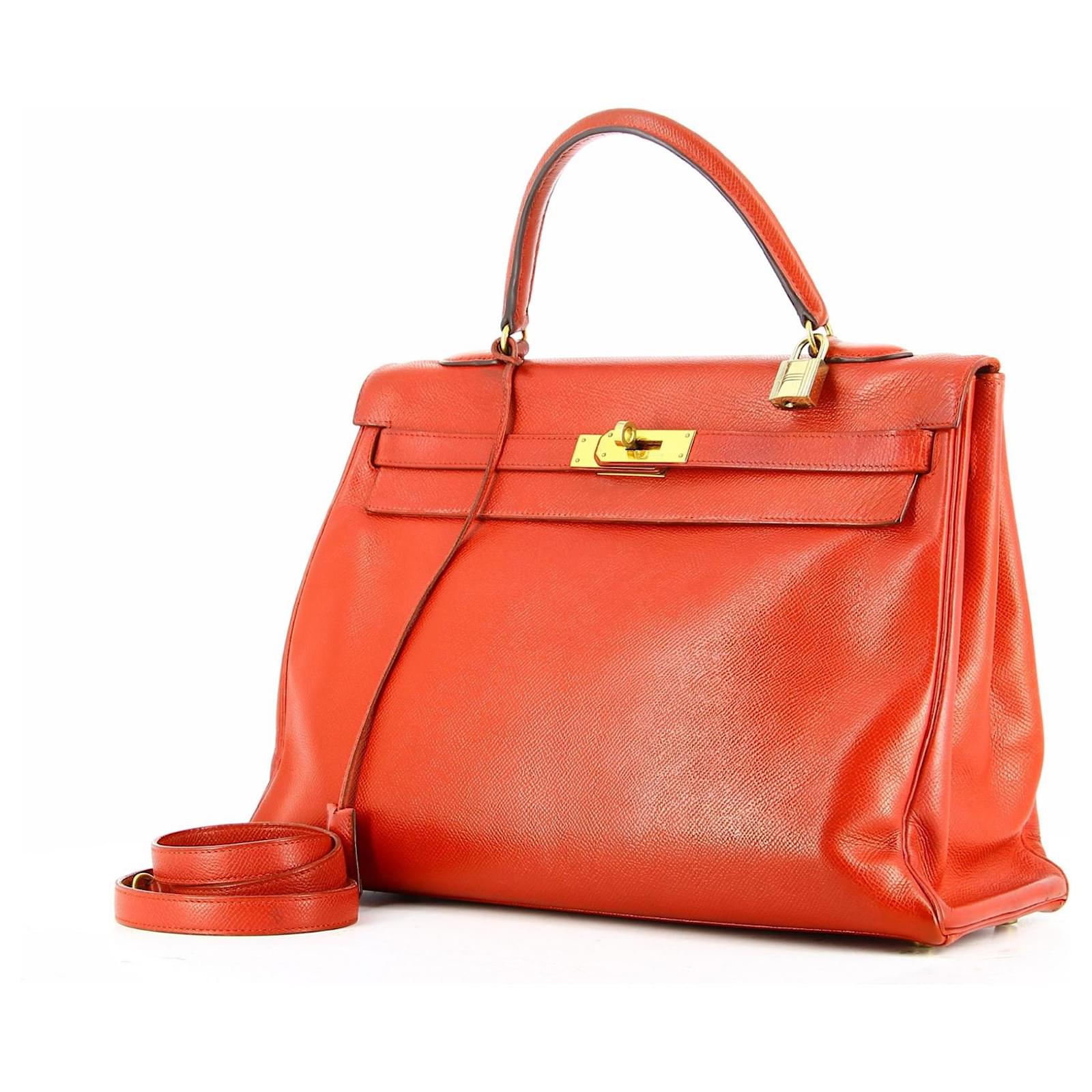 Hermès Red Kelly bag Hermes smooth leather ref.572454 - Joli Closet
