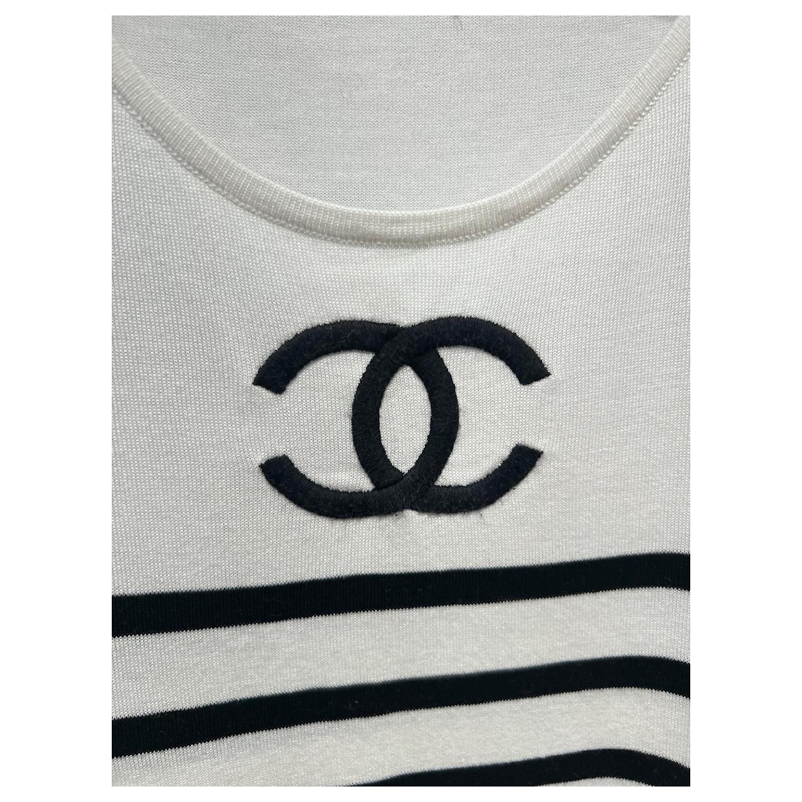 Chanel Tops Black White Cotton ref.572818 - Joli Closet Chanel Tops Black White Cotton ref.572818 - Joli Closet